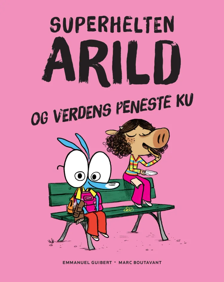 Omslag Superhelten Arild og verdens peneste ku av Emmanuel Guibert (Innbundet)
