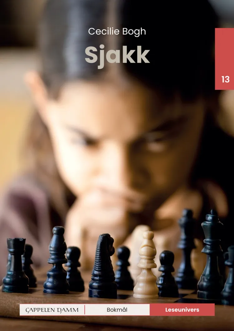 Omslag Leseunivers 13: Sjakk av Cecilie Bogh (Innbundet)