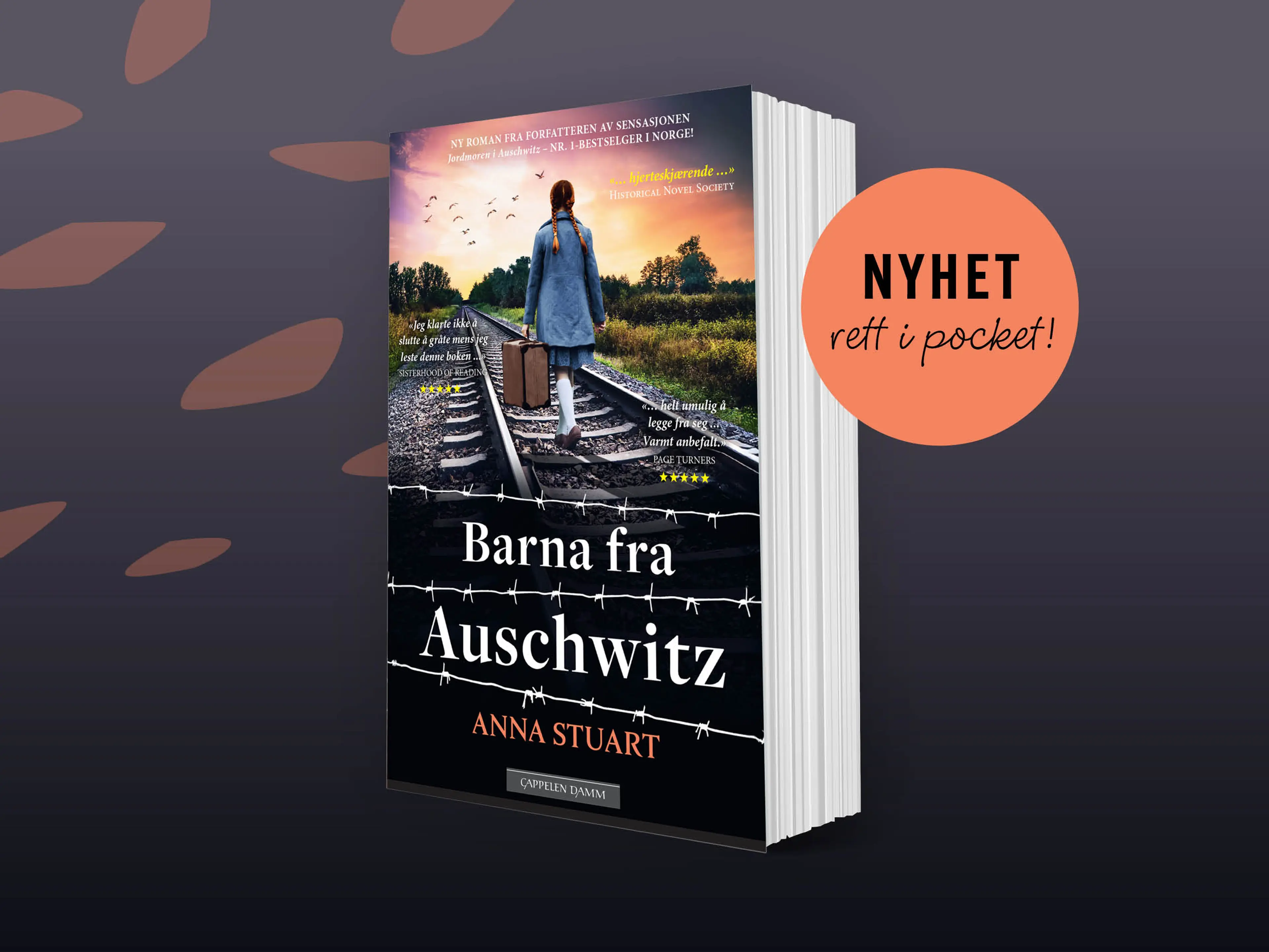 Boken Barna fra Auschwitz og bombe med teksten Nyhet rett i pocket