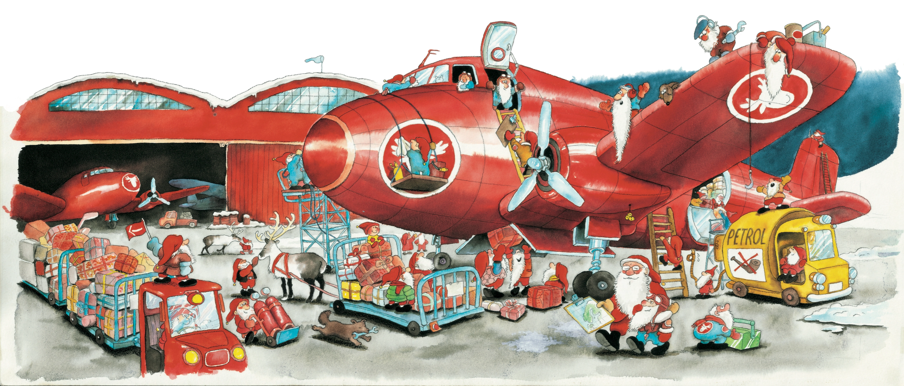 Illustrasjon fra boken Julenissen av Mauri Kunnas