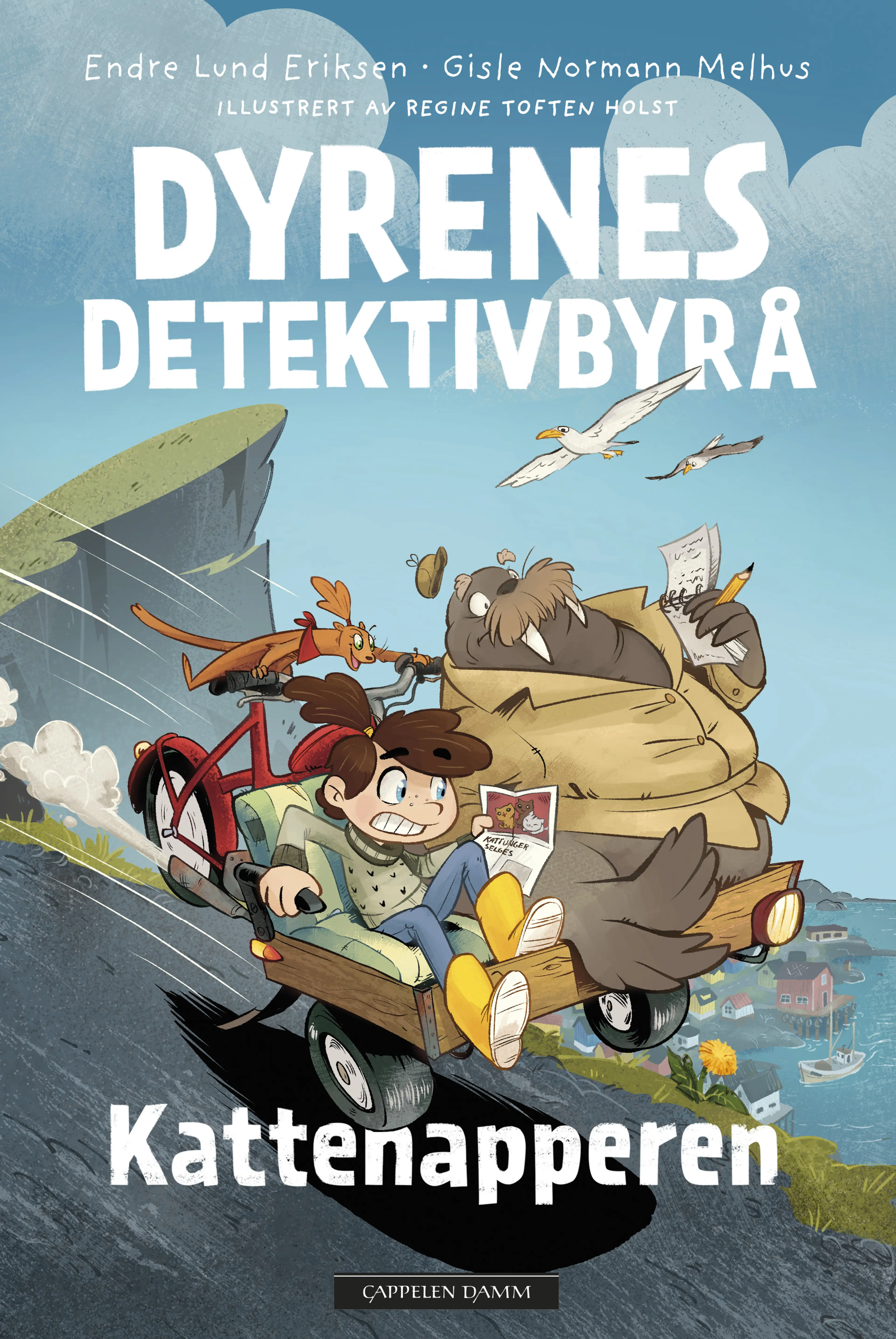 Omslag Dyrenes Detektivbyrå: Kattenapperen av Endre Lund Eriksen og Gisle Normann Melhus (Innbundet)