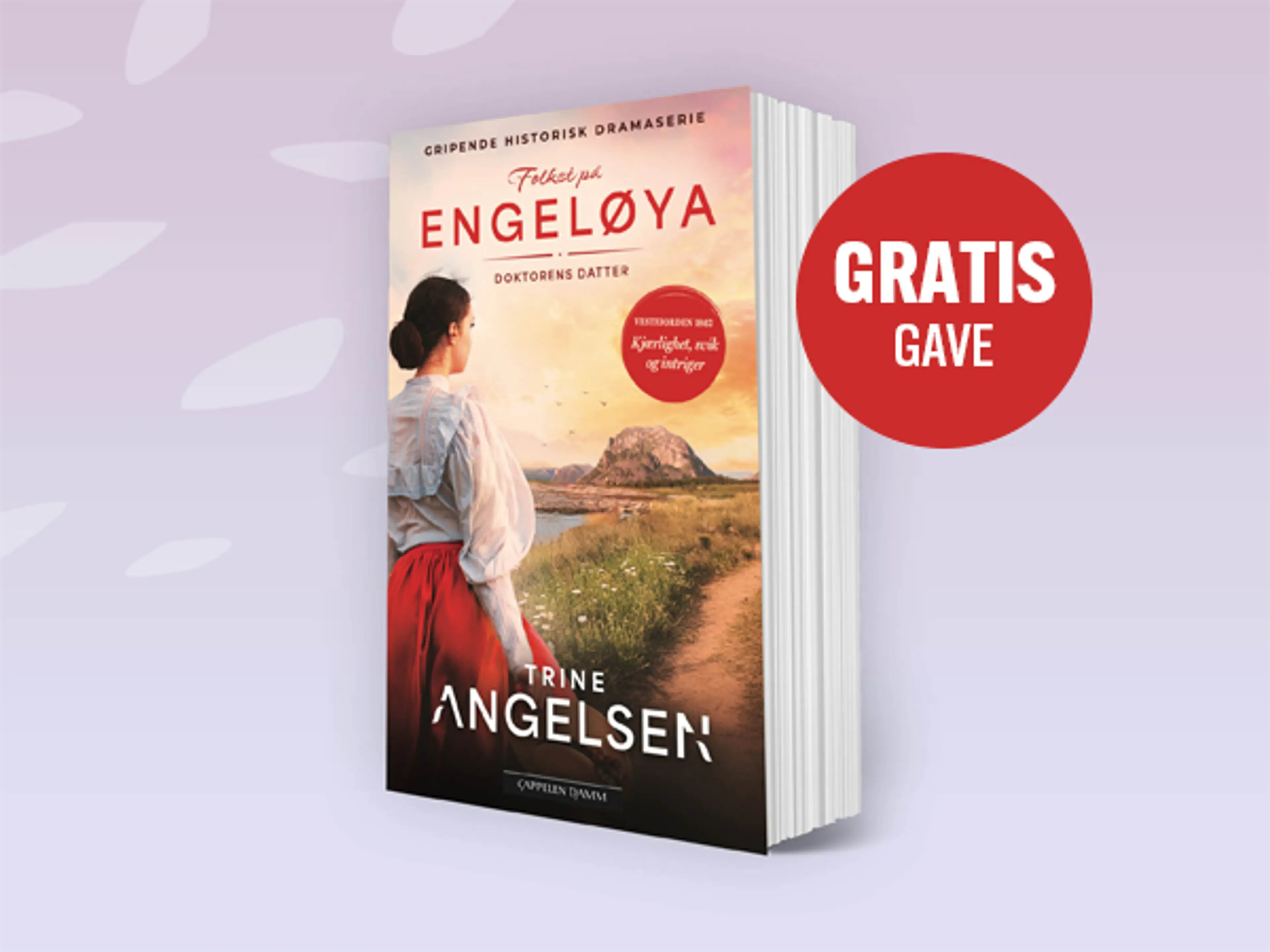 Første bok i serien Folket på Engeløya og bombe med teksten gratis gave