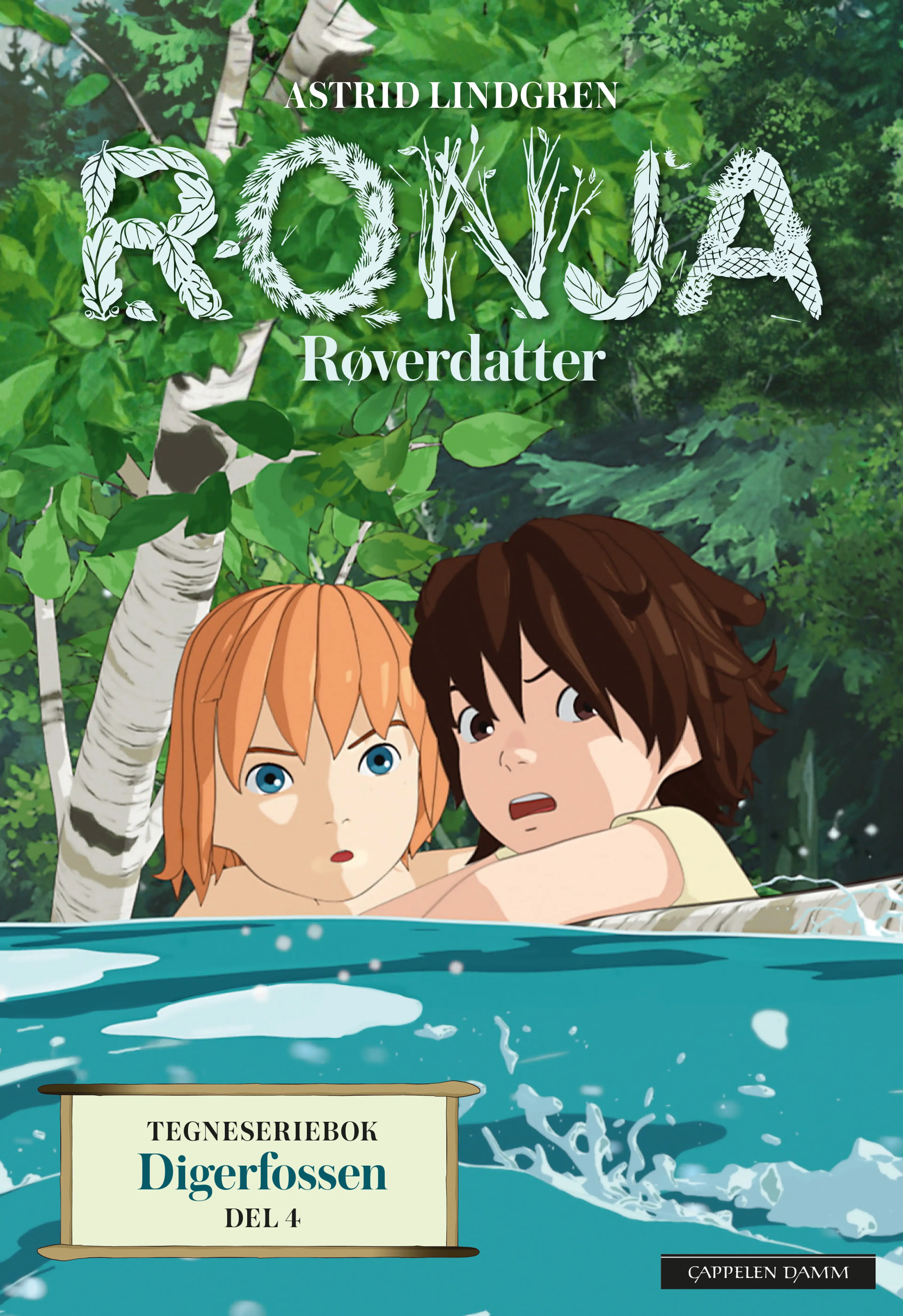 Omslag Ronja Røverdatter 4 - Digerfossen av Astrid Lindgren (Innbundet)