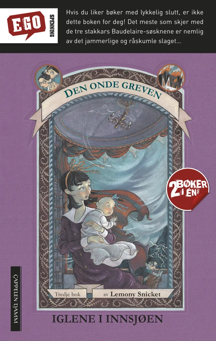 Omslag Iglene i innsjøen / Den mystiske mølla av Lemony Snicket (Heftet)