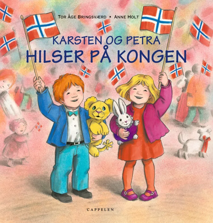 Omslag Karsten og Petra hilser på kongen av Tor Åge Bringsværd (Innbundet)