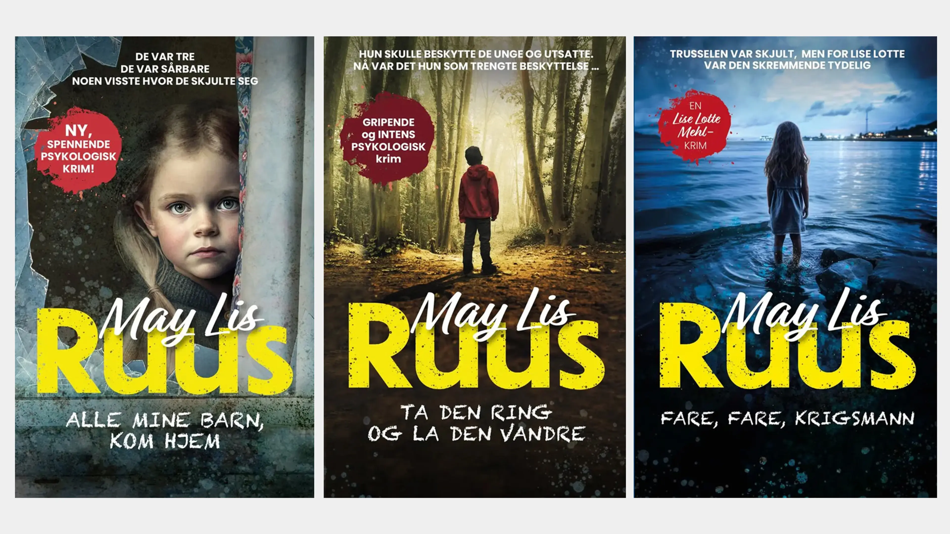 De tre første bøkene i serien Lise Lotte Mehl
