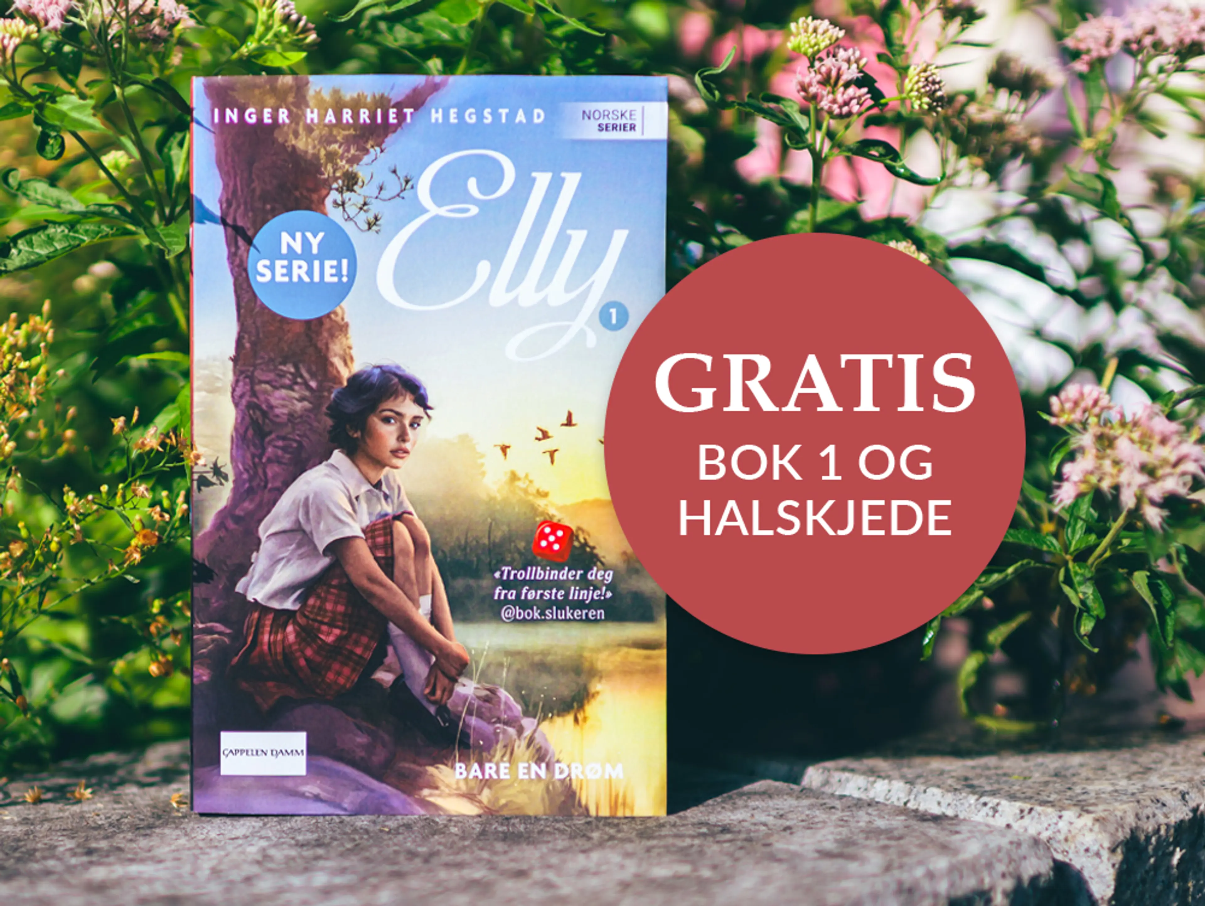 Foto av første bok i serien Elly