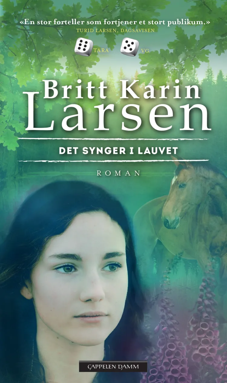 Omslag Det synger i lauvet av Britt Karin Larsen (Heftet)