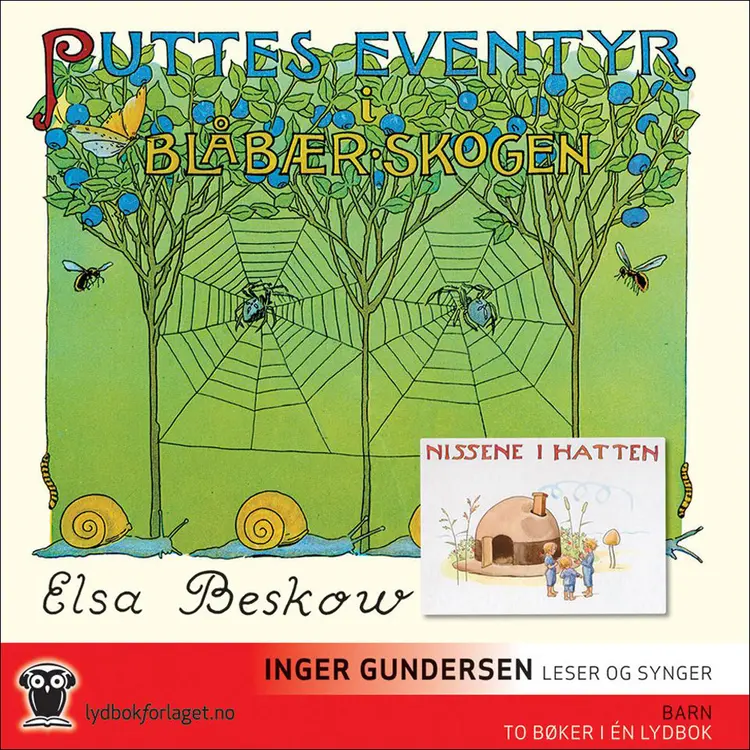 Omslag Puttes eventyr i blåbærskogen og Nissene i hatten av Elsa Beskow (Lydbok)