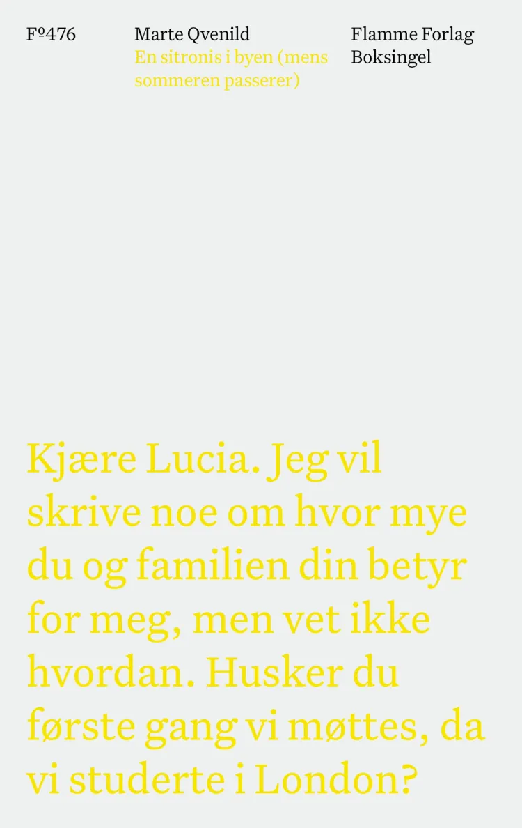 Omslag En sitronis i byen (mens sommeren passerer) av Marte Qvenild (Heftet)