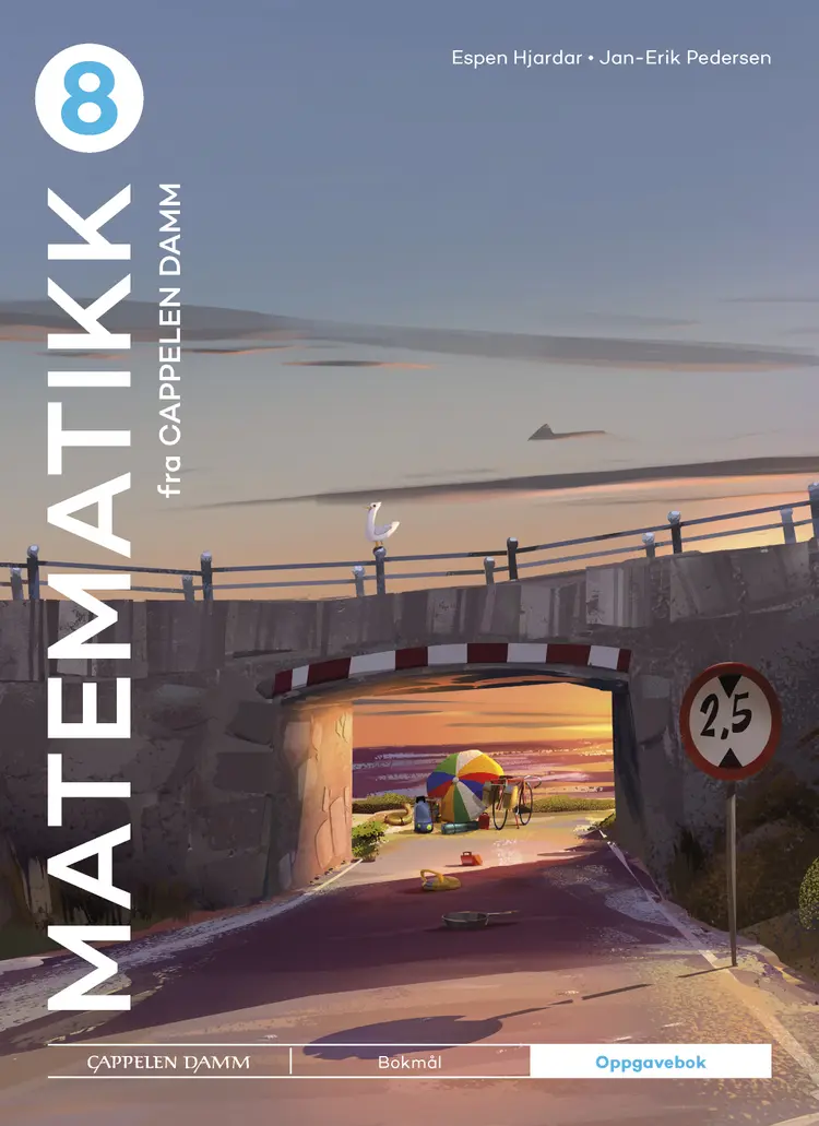Omslag Matematikk 8 fra Cappelen Damm Oppgavebok av Espen Hjardar og Jan-Erik Pedersen (Innbundet)