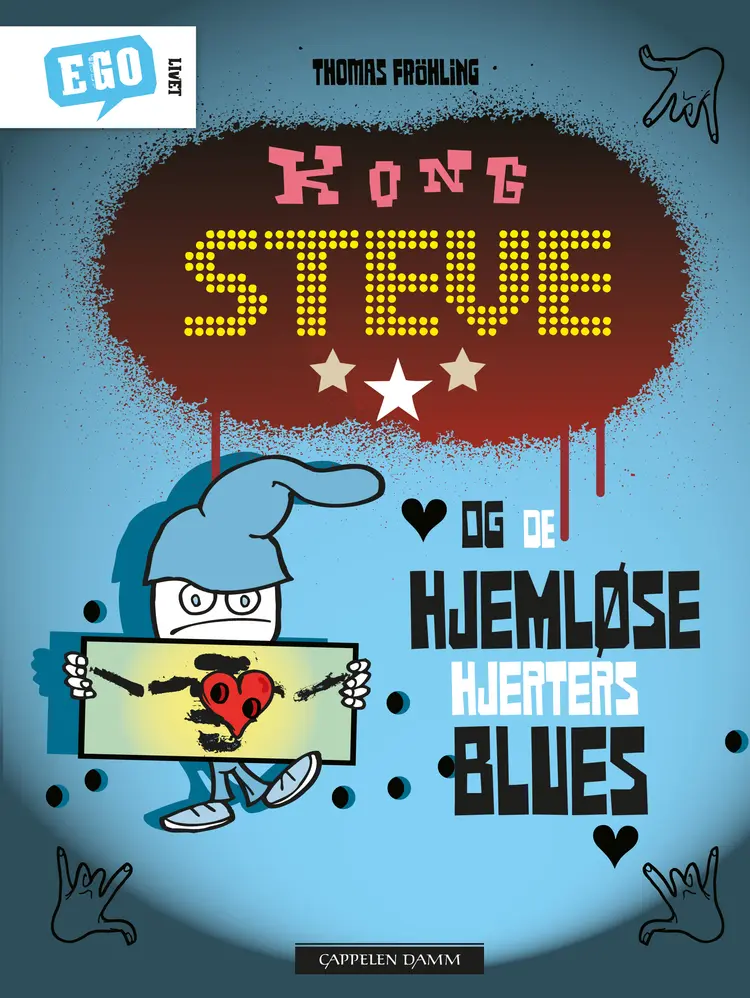Omslag Kong Steve og de hjemløse hjerters blues av Thomas Fröhling (Innbundet)
