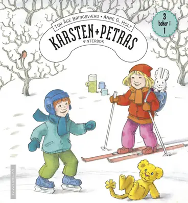 Omslag Karsten og Petras vinterbok av Tor Åge Bringsværd og Anne G. Holt (Innbundet)