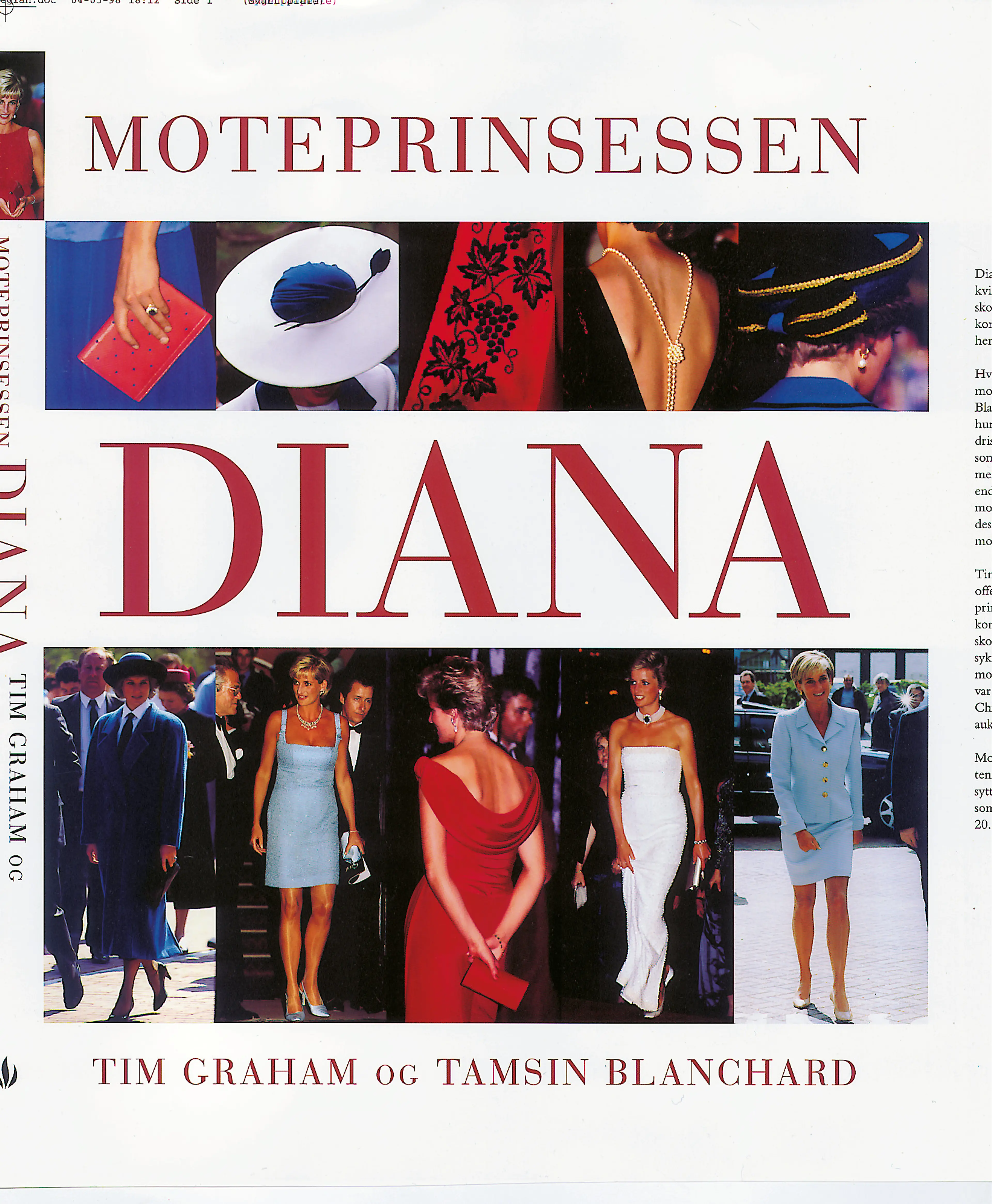 Omslag Moteprinsessen Diana av Graham, Tim / Blanchard, Tamsin (Innbundet)