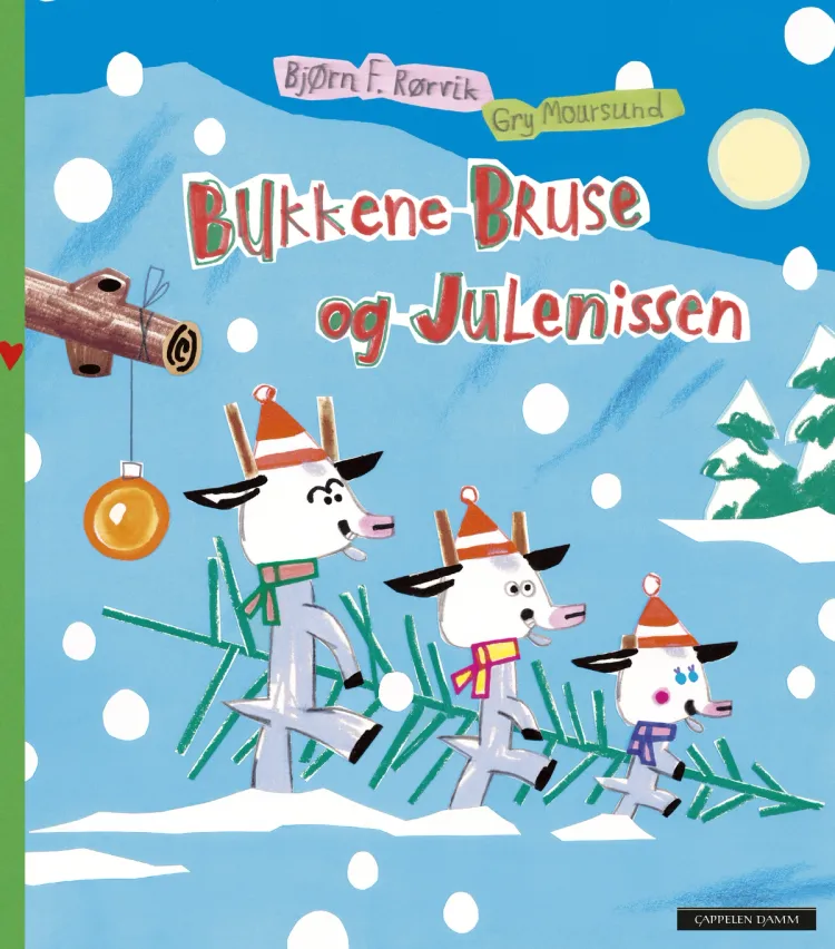 Omslag Bukkene Bruse og julenissen av Bjørn F. Rørvik og Gry Moursund (Innbundet)