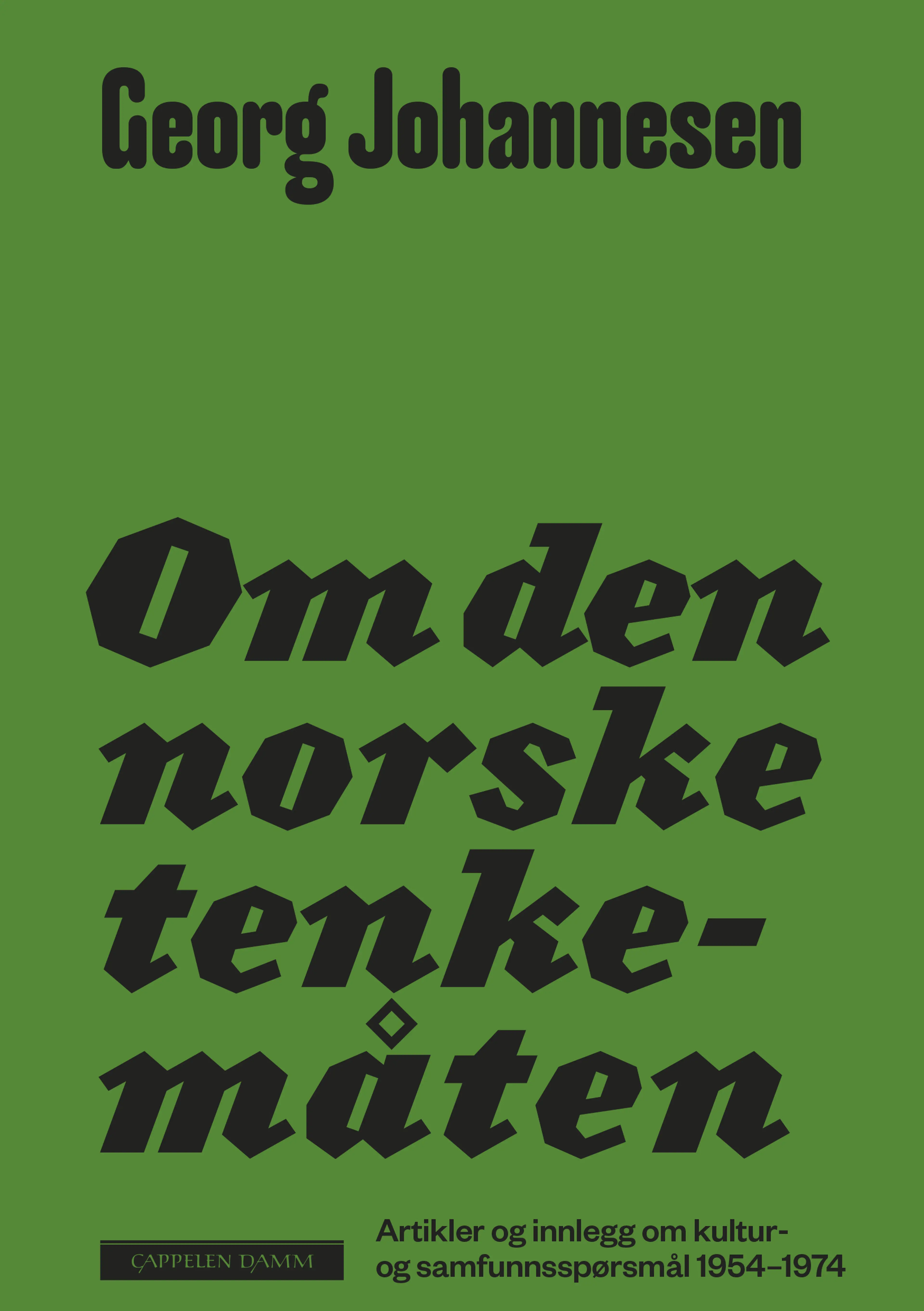 Omslag Om den norske tenkemåten av Georg Johannesen (Heftet)