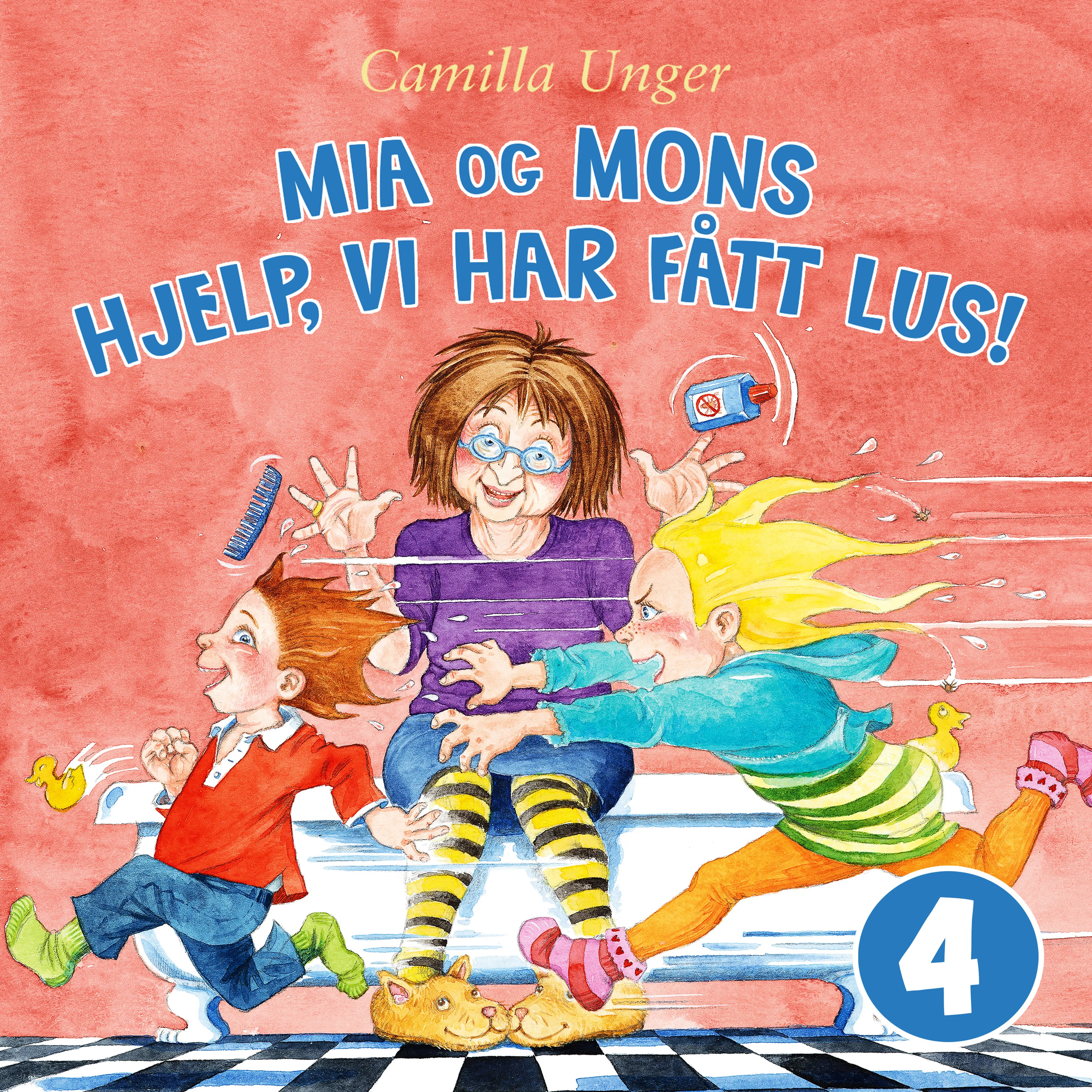 Omslag Mia og Mons - Hjelp, vi har fått lus! av Camilla Unger (Lydbok)