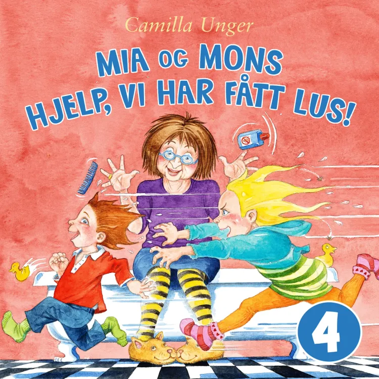 Omslag Mia og Mons - Hjelp, vi har fått lus! av Camilla Unger (Lydbok)