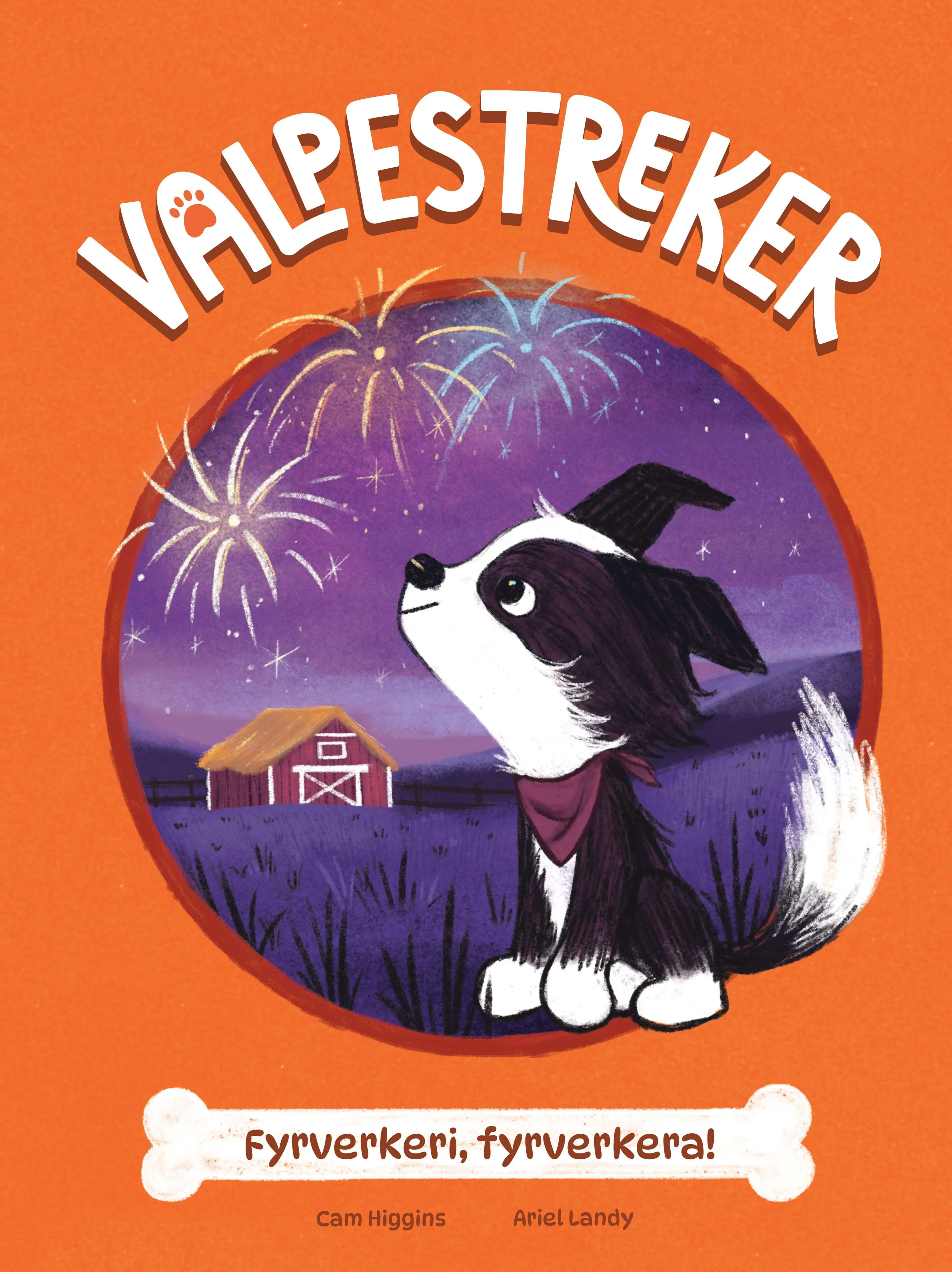 Omslag Valpestreker 4: Fyrverkeri, fyrverkera! av Cam Higgins (Innbundet)