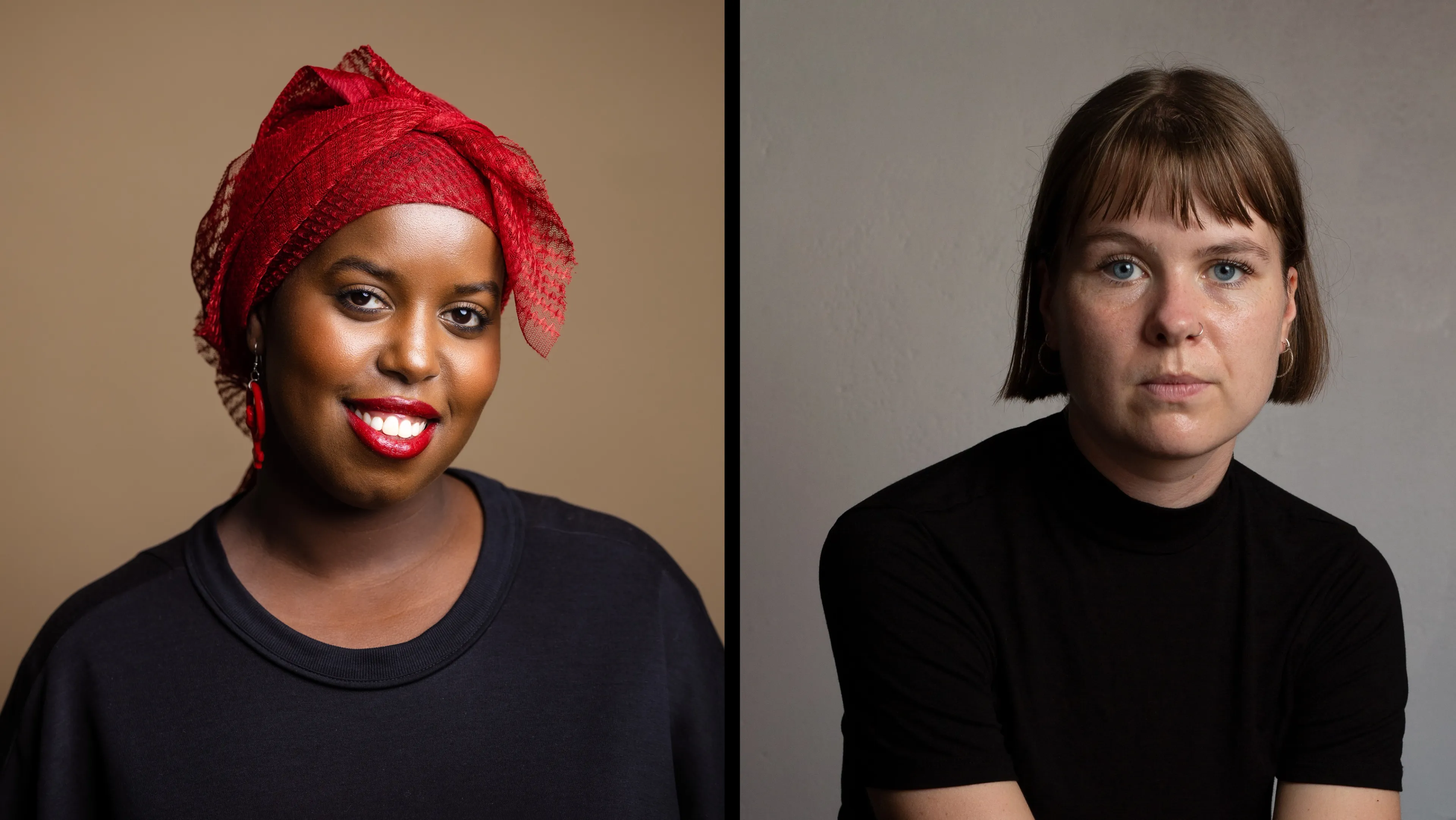 To av Norges beste forfattere under 35 år; Summaya Jirde Ali og Sunniva Roligheten.