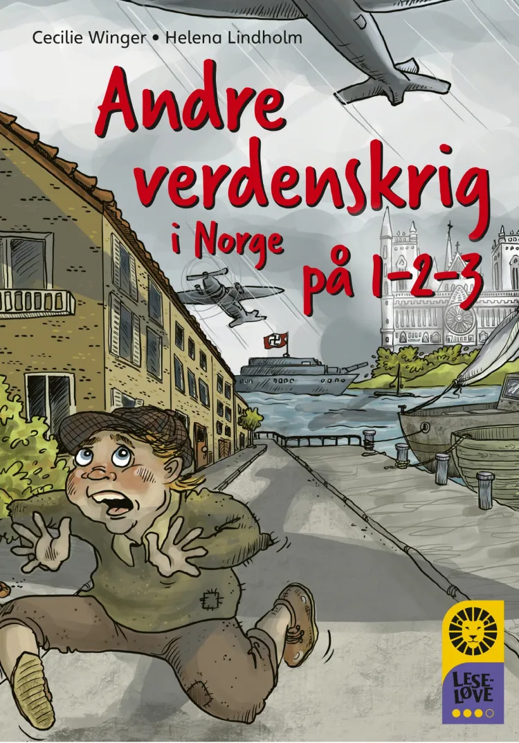 Omslag Leseløve nivå 3 - Andre verdenskrig i Norge på 1-2-3 av Cecilie Winger (Innbundet)