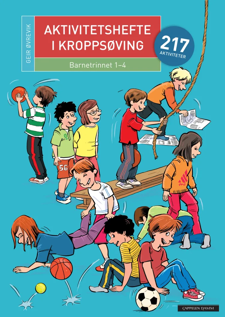 Omslag Aktivitetshefte i kroppsøving 1-4. 217 aktiviteter av Geir Øvrevik (Ukjent)