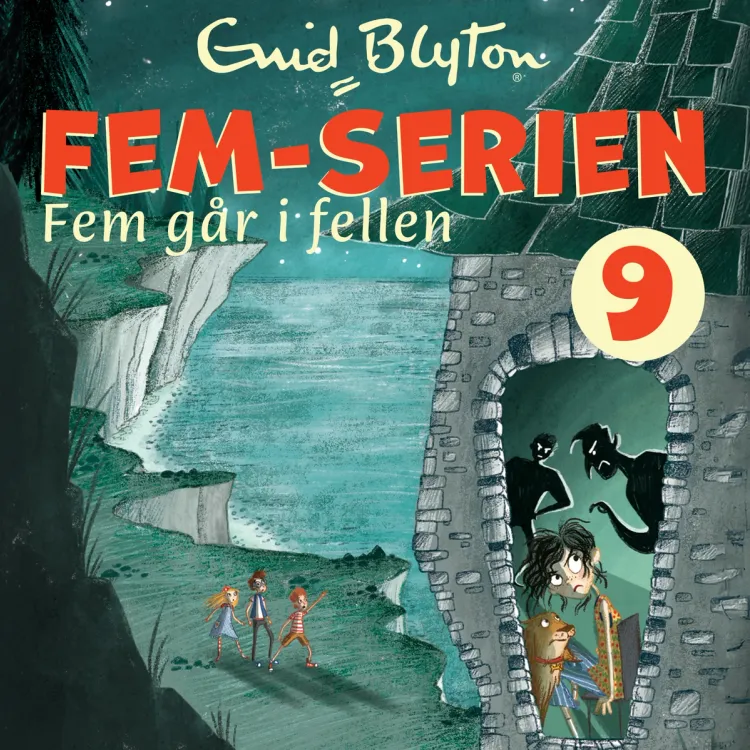 Omslag Fem går i fellen av Enid Blyton (Lydbok)