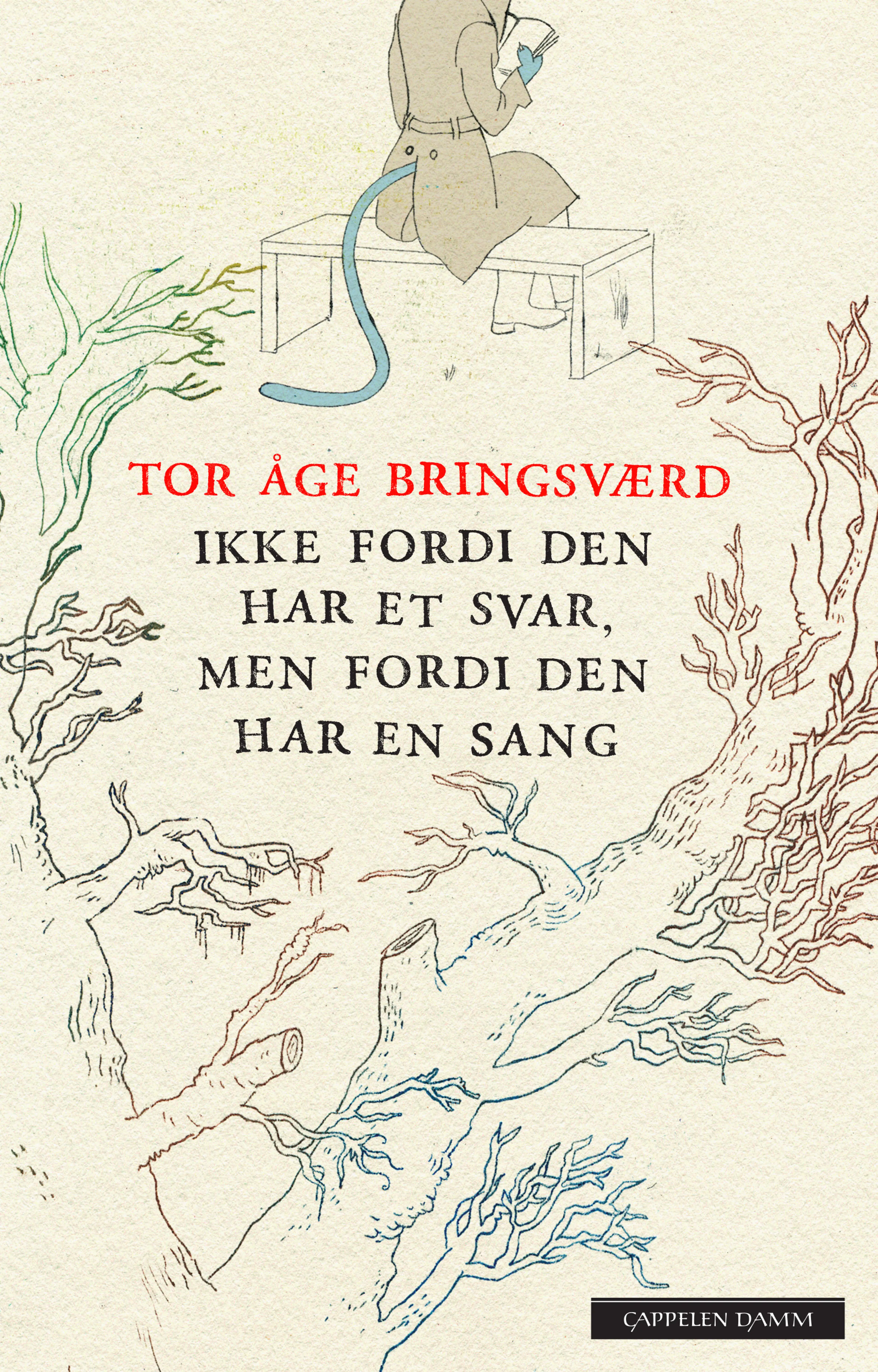 Omslag Ikke fordi den har et svar, men fordi den har en sang av Tor Åge Bringsværd (Innbundet)