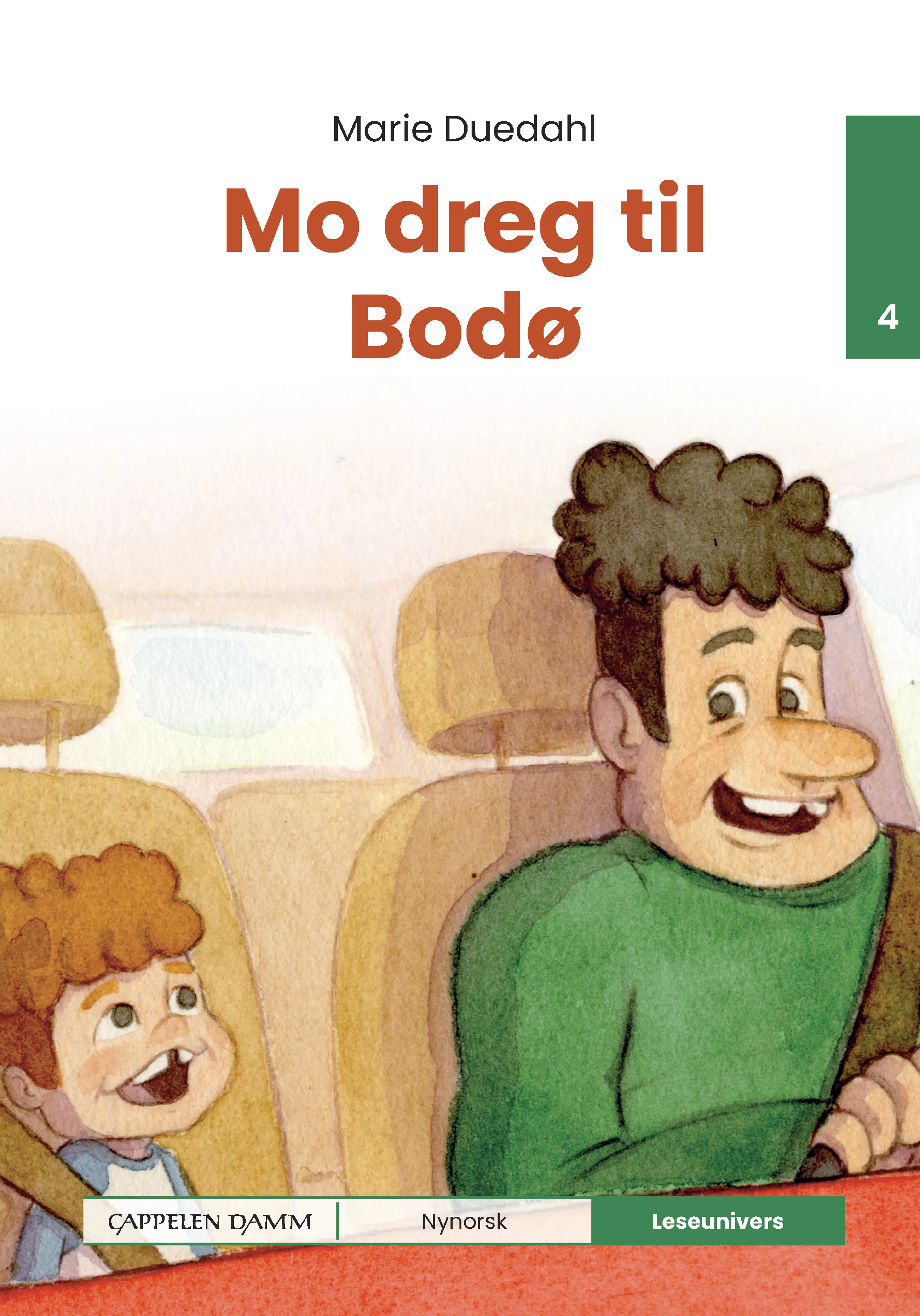 Omslag Leseunivers 4: Mo dreg til Bodø av Marie Duedahl (Innbundet)