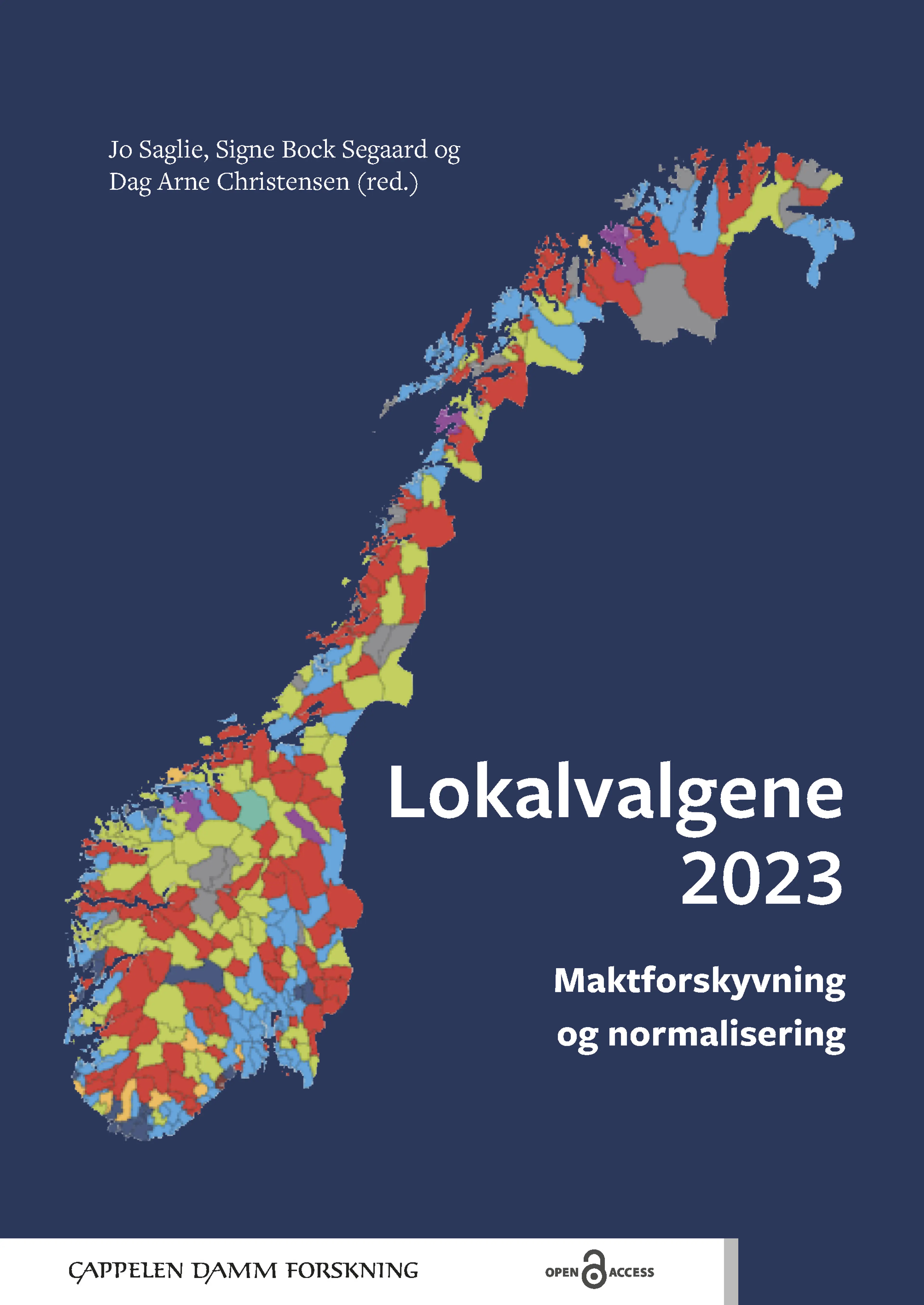 Omslag Lokalvalgene 2023 av Jo Saglie, Signe Bock Segaard og Dag Arne Christensen (Heftet)