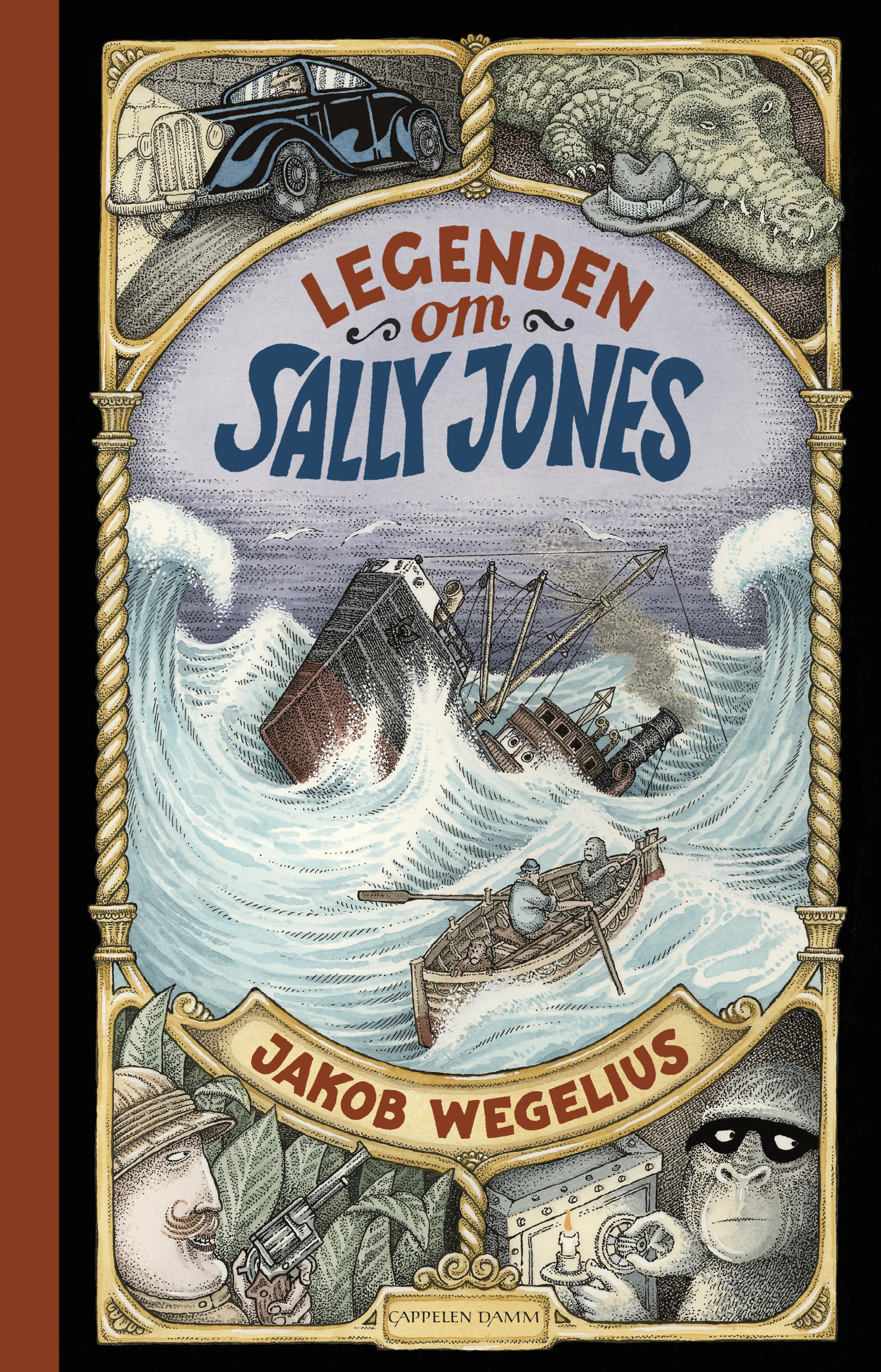 Omslag Legenden om Sally Jones av Jakob Wegelius (Innbundet)