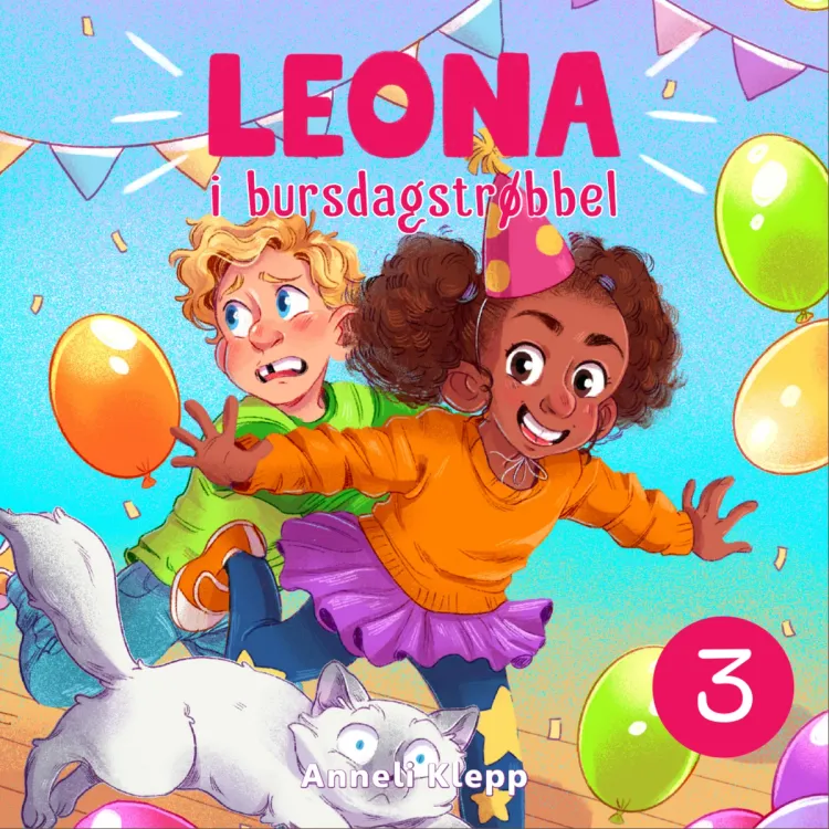 Omslag Leona i bursdagstrøbbel av Anneli Klepp (Lydbok)