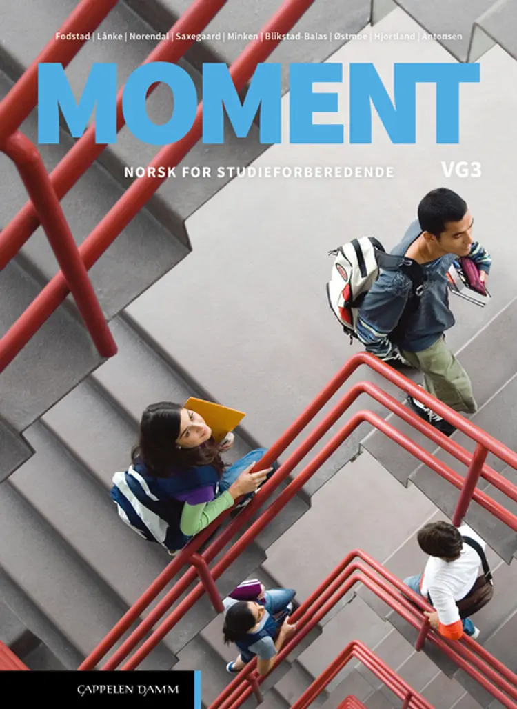 Omslag Moment vg3 (LK20) av Fodstad,  Lånke, Minken,  Norendal, Blikstad-Balas, Østmoe,  Antonsen, Hjortland og  Saxegaard (Innbundet)