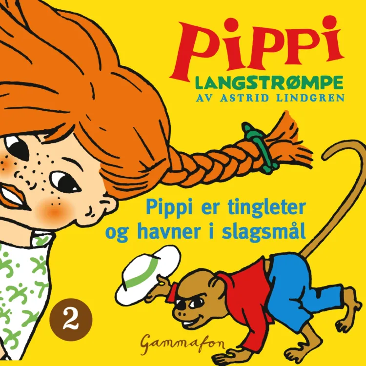Omslag Pippi er tingleter og havner i slagsmål av Astrid Lindgren (Lydbok)