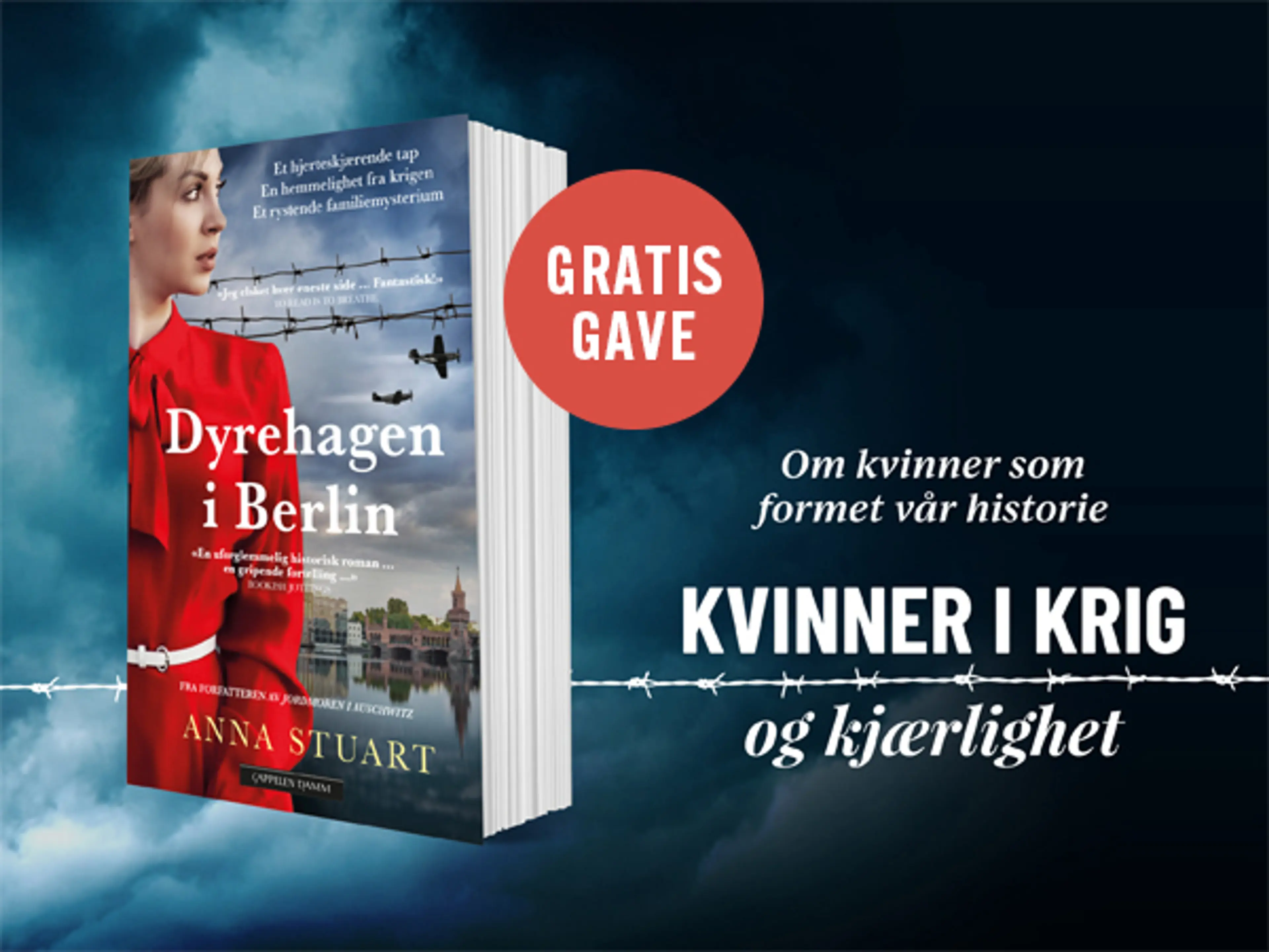 Boken Dyrehagen i Berlin, Teksten Kvinner i krig og kjærlighet og bombe med teksten Gratis gave