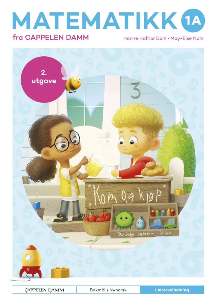 Omslag Matematikk 1A fra Cappelen Damm Lærerveiledning av Hanne Hafnor Dahl og May-Else Nohr (Ukjent)