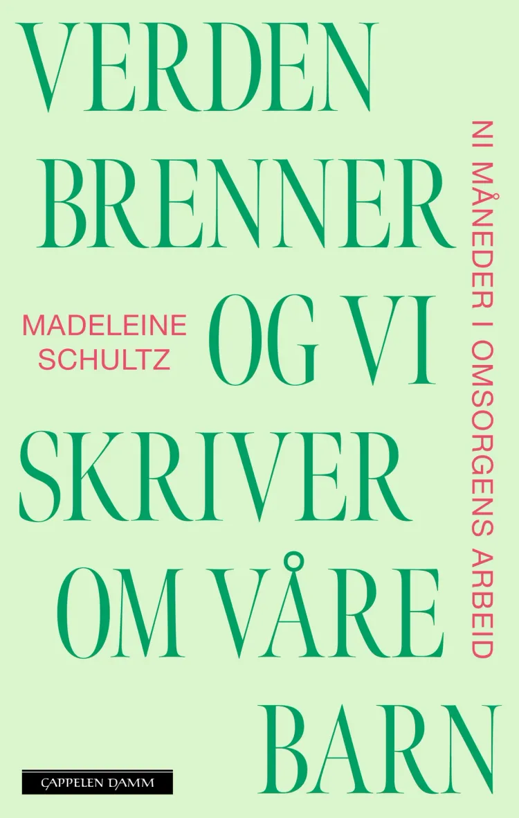 Omslag Verden brenner og vi skriver om våre barn av Madeleine Schultz (Ebok)