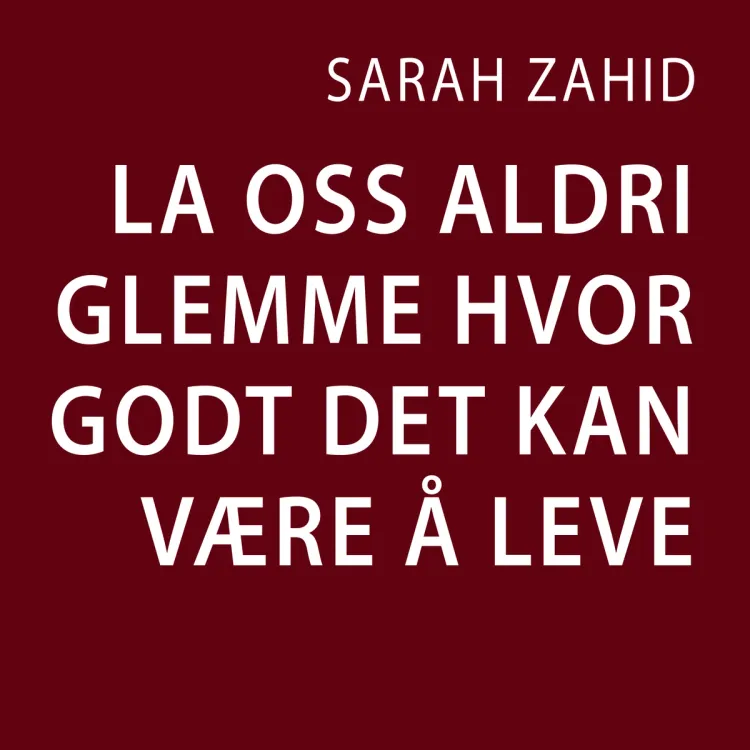 Omslag La oss aldri glemme hvor godt det kan være å leve av Sarah Zahid (Lydbok)