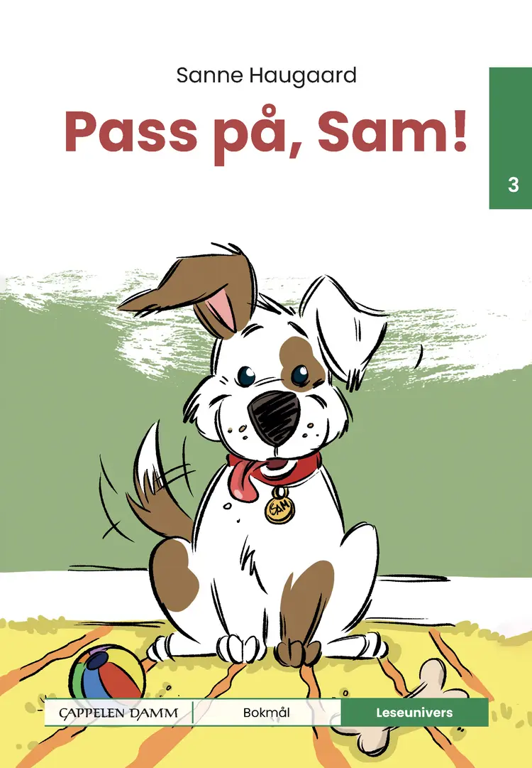 Omslag Leseunivers 3: Pass på, Sam! av Sanne Haugaard (Innbundet)
