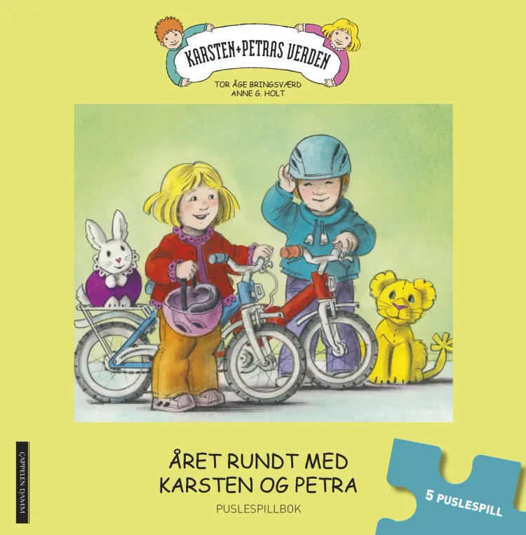 Omslag Karsten og Petra puslespillbok av Tor Åge Bringsværd (Innbundet)