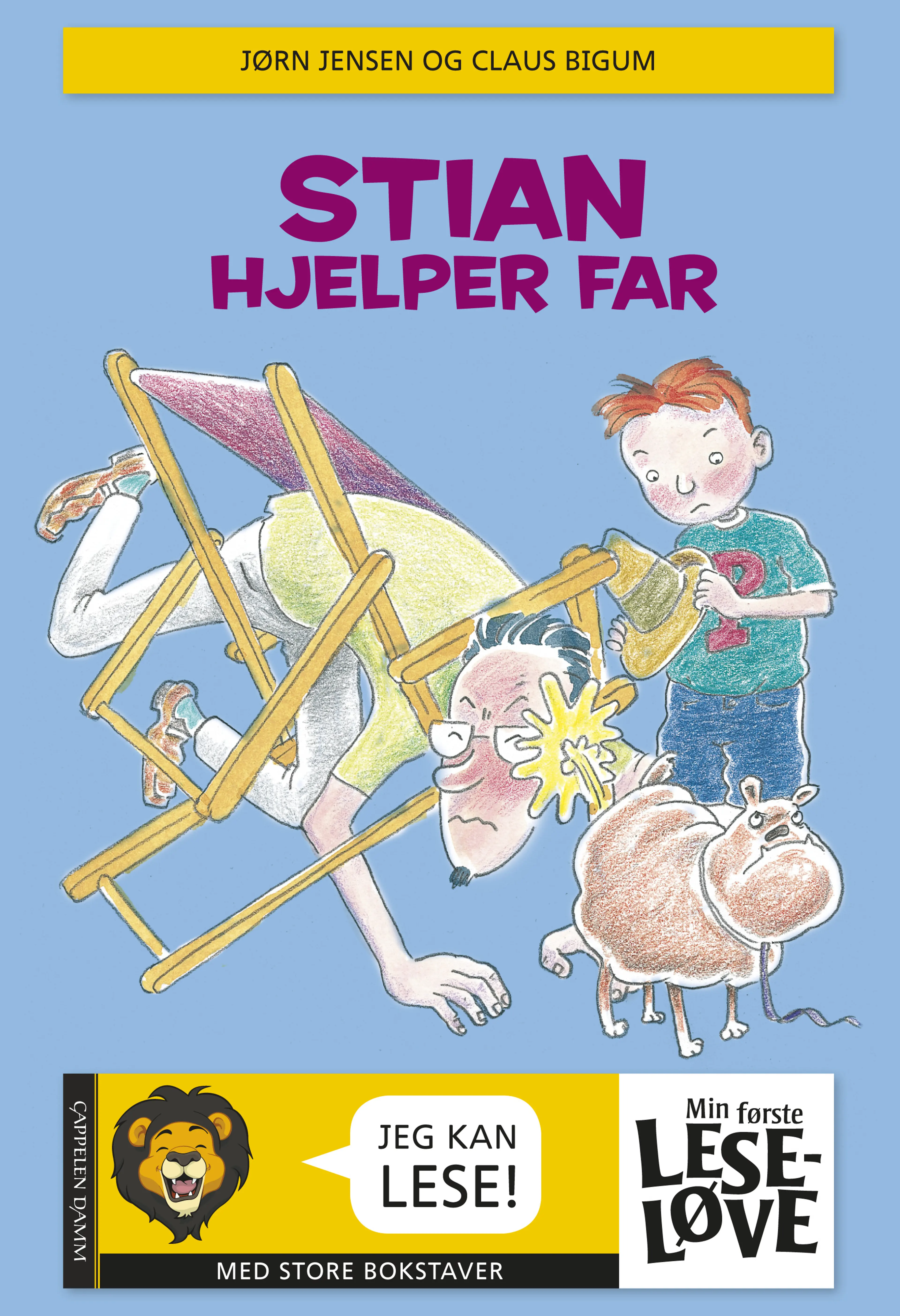 Omslag Min første leseløve - Stian hjelper far av Jørn Jensen (Innbundet)