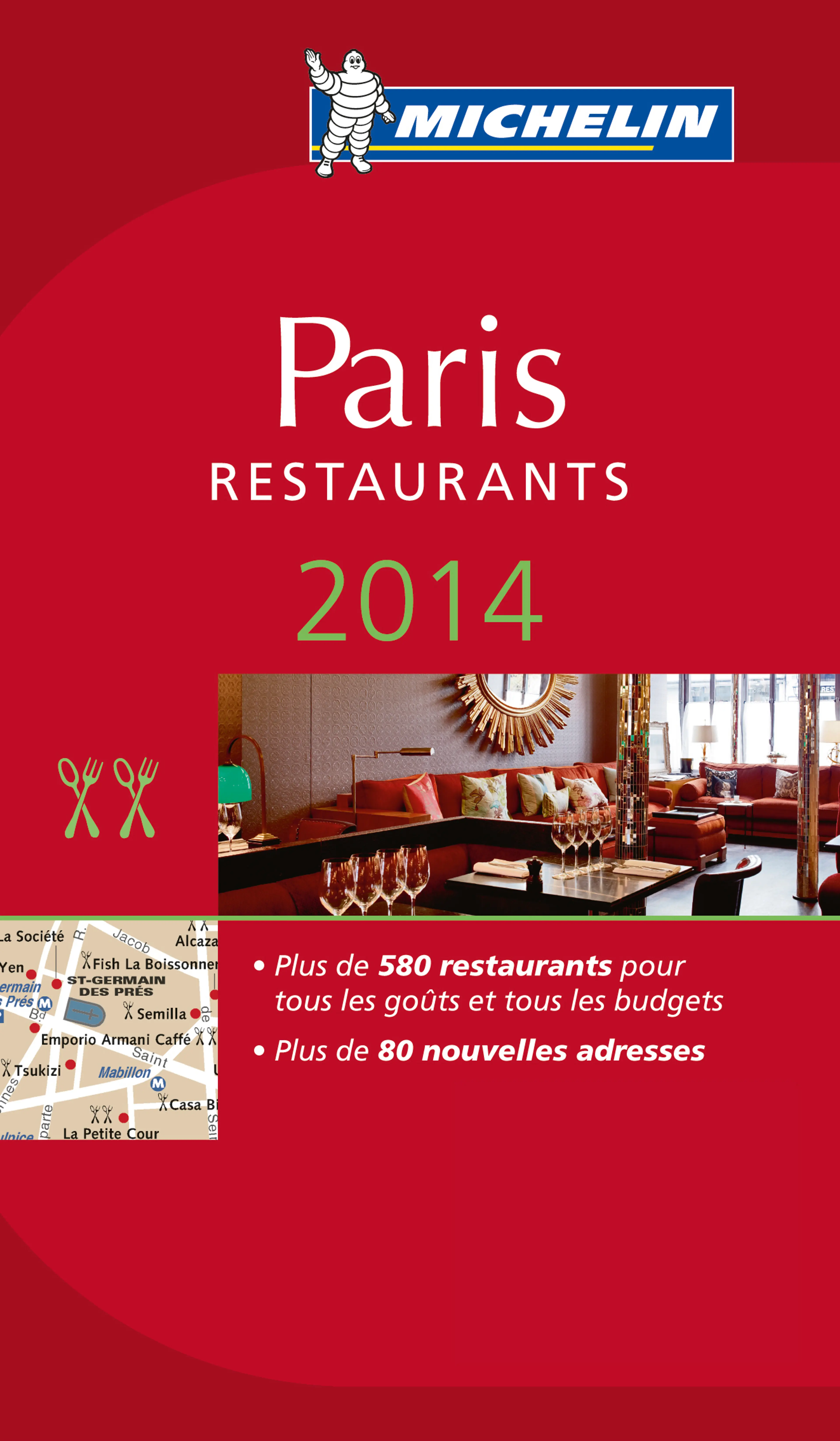 Omslag Paris 2014 (MI rød guide) av Michelin (Heftet)