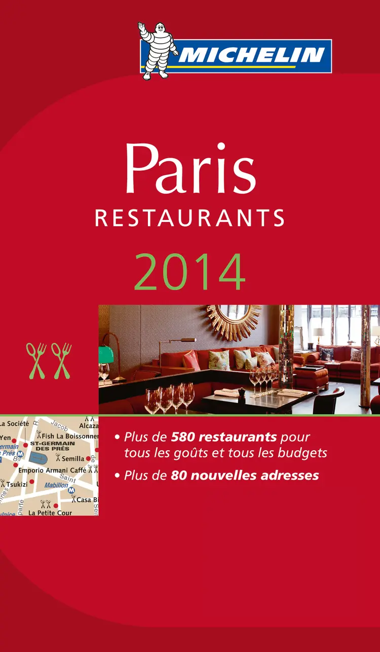Omslag Paris 2014 (MI rød guide) av Michelin (Heftet)