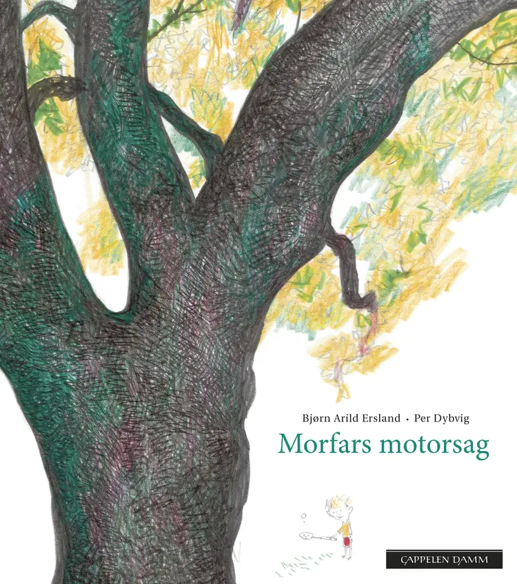 Omslag Morfars motorsag av Bjørn Arild Ersland og Per Dybvig (Innbundet)