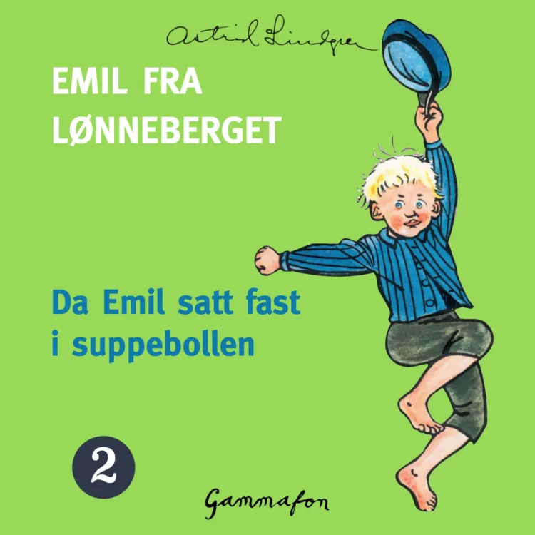 Omslag Da Emil satt fast i suppebollen av Astrid Lindgren (Lydbok)