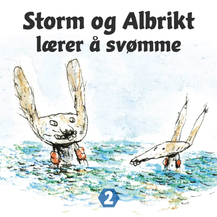 Omslag Storm og Albrikt lærer å svømme av Thomas Framnes (Lydbok)