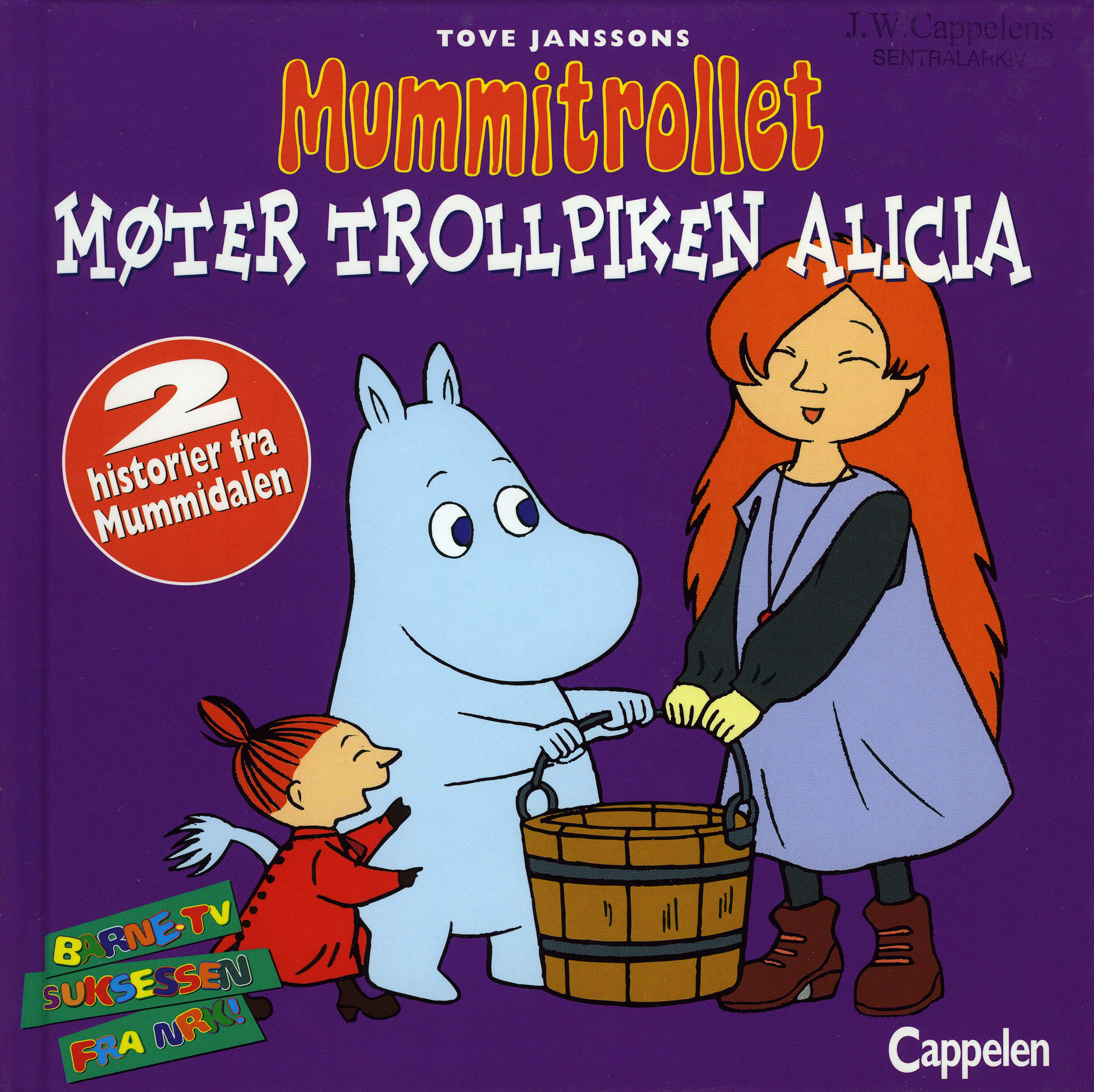 Omslag Mummitrollet møter trollpiken Alicia av Tove Jansson (Innbundet)