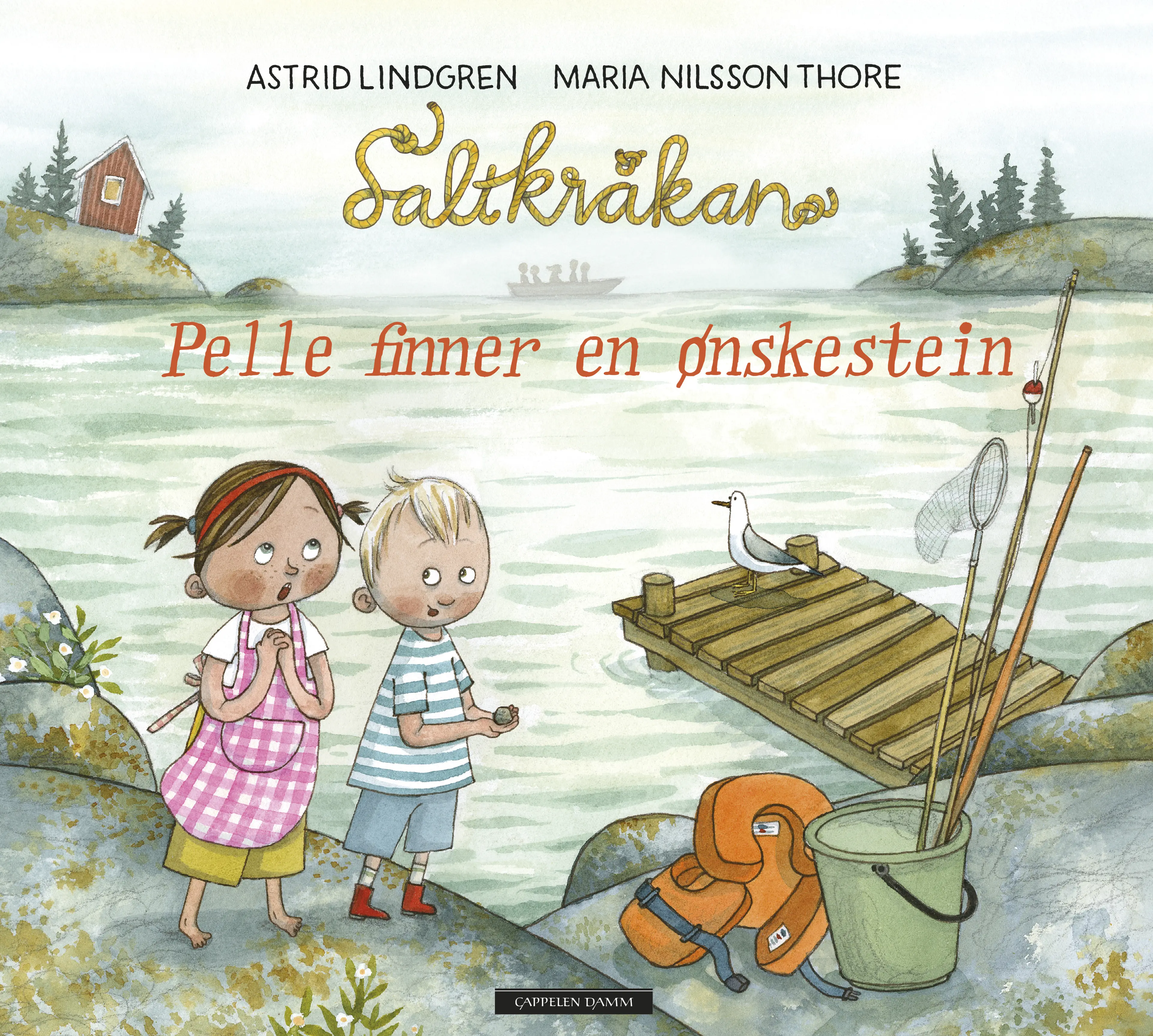 Omslag Saltkråkan - Pelle finner en ønskestein av Astrid Lindgren (Innbundet)