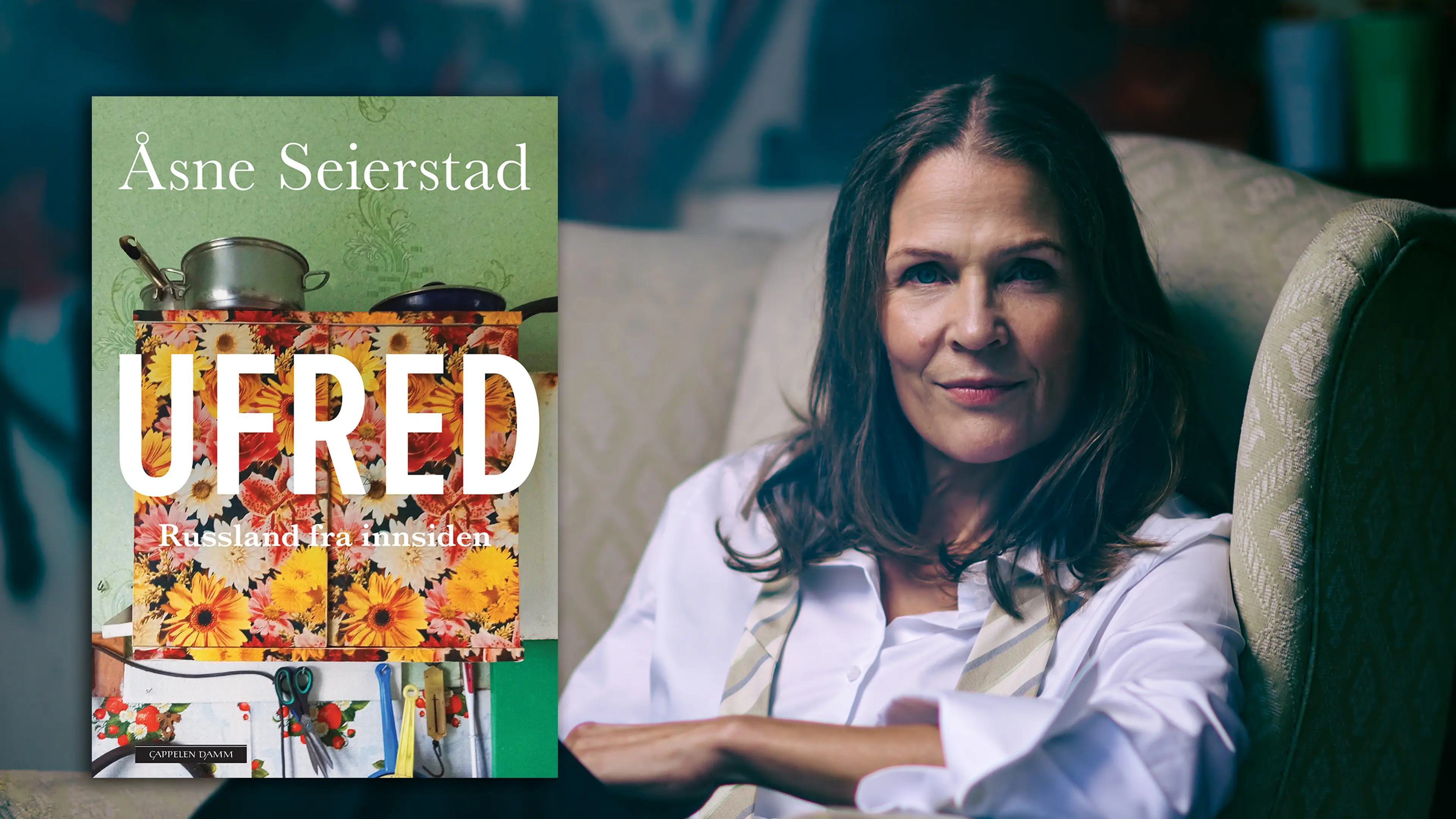 Forfatter Åsne Seierstad med boken Ufred.