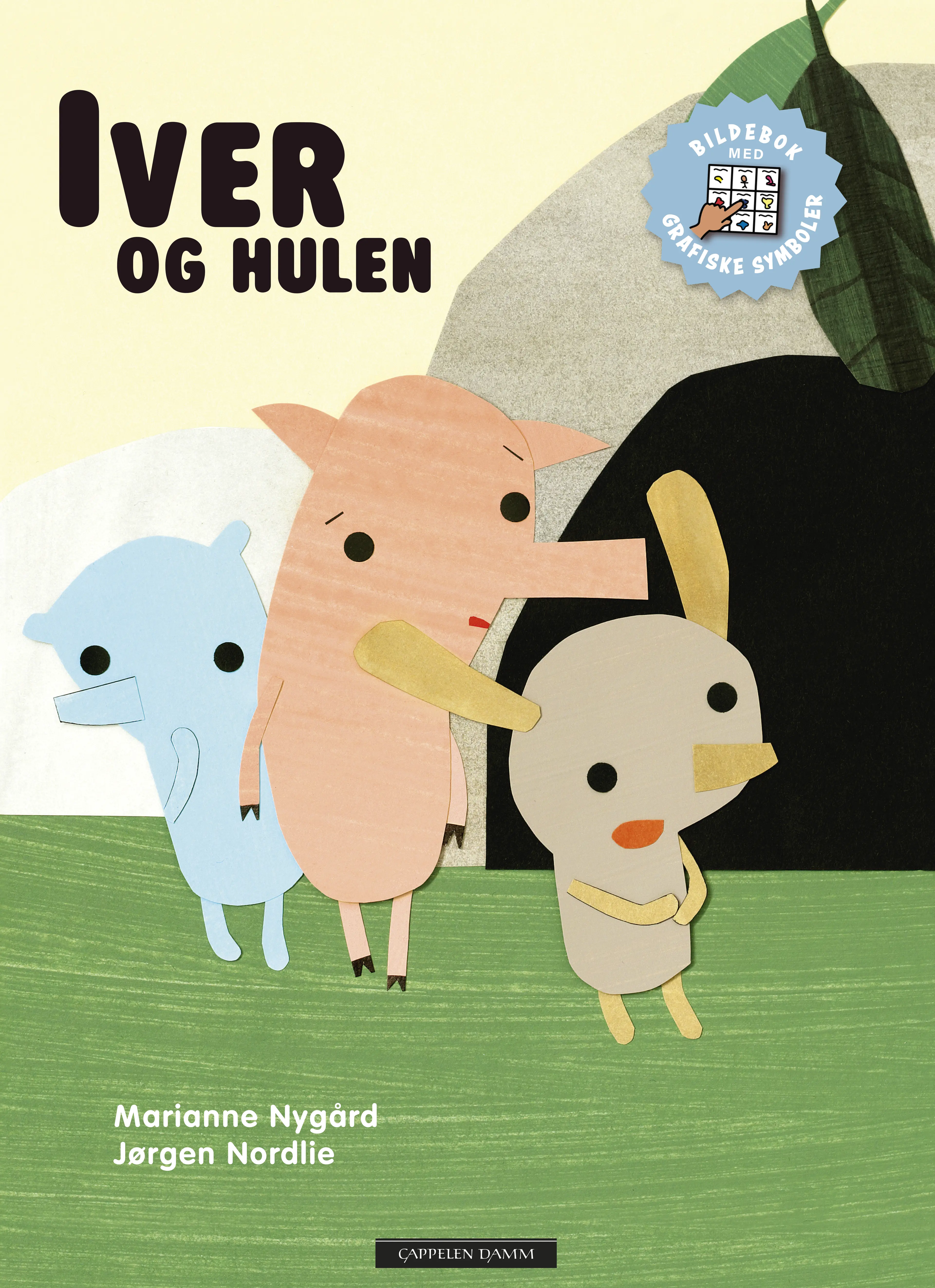 Omslag Iver og hulen (med grafiske symboler, ASK) av Jørgen Due Nordlie (Innbundet)